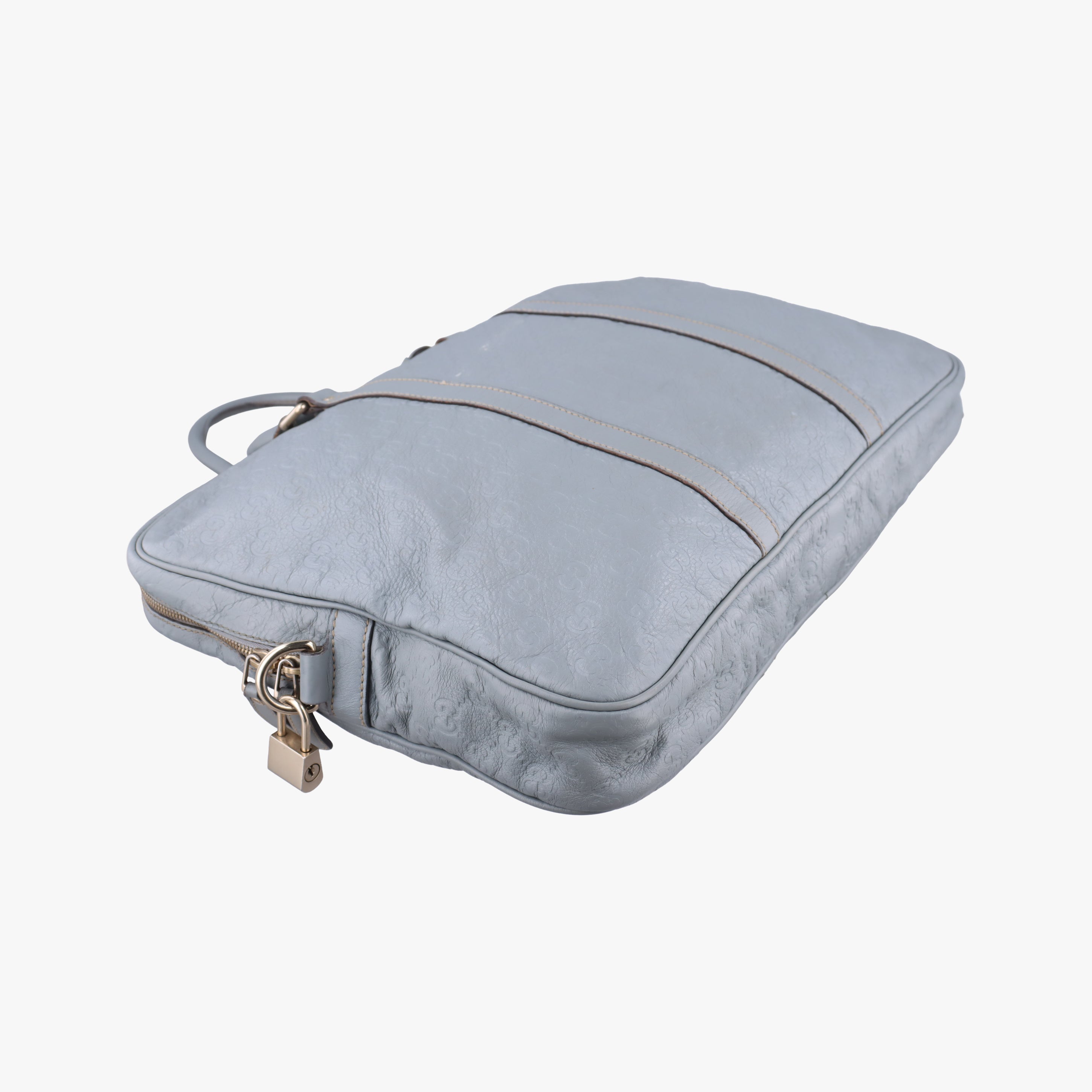 Secondhand Gucci GG plus GG Supreme Briefcase Grey Leather 201480 shoulderbag | stylenewstar