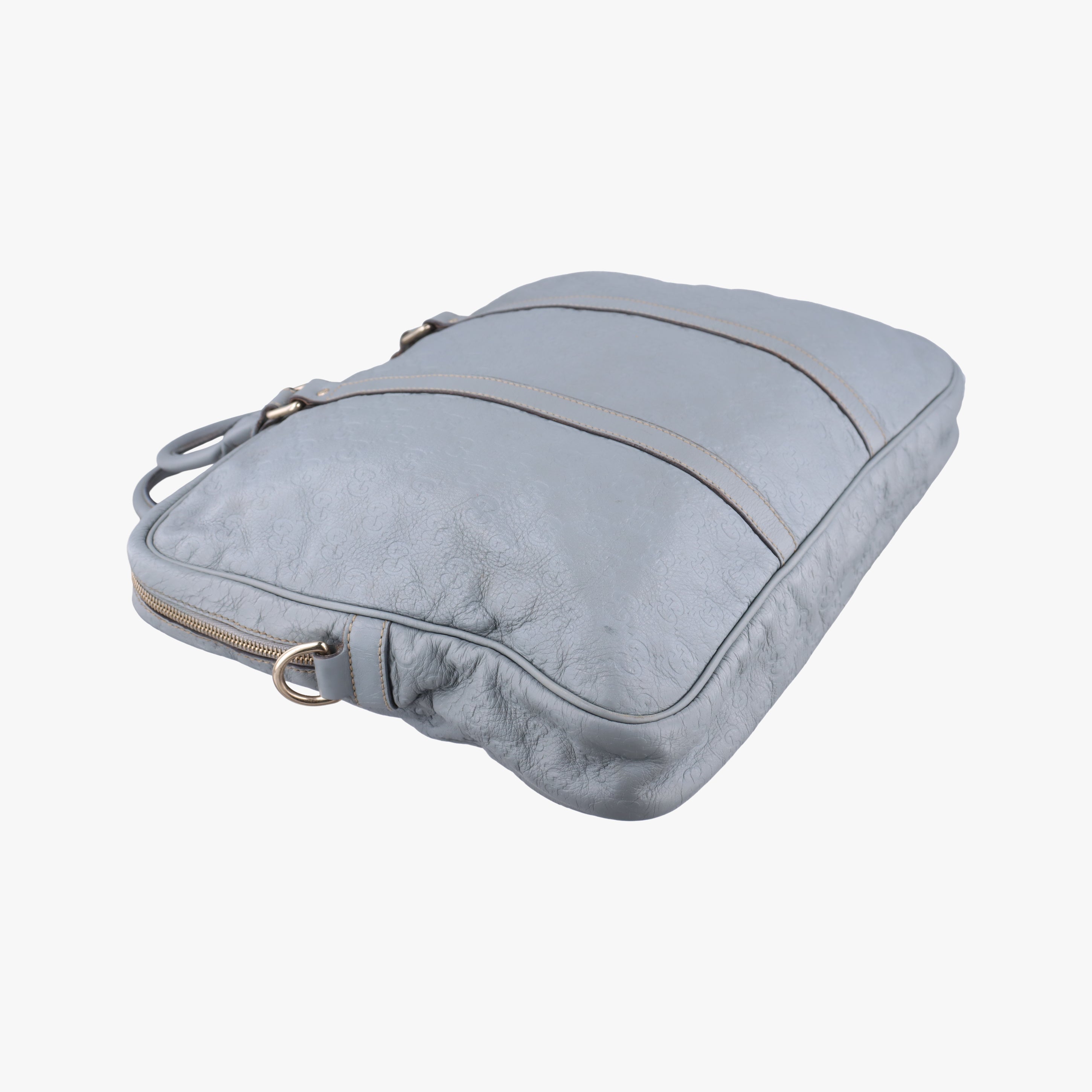Secondhand Gucci GG plus GG Supreme Briefcase Grey Leather 201480 shoulderbag | stylenewstar