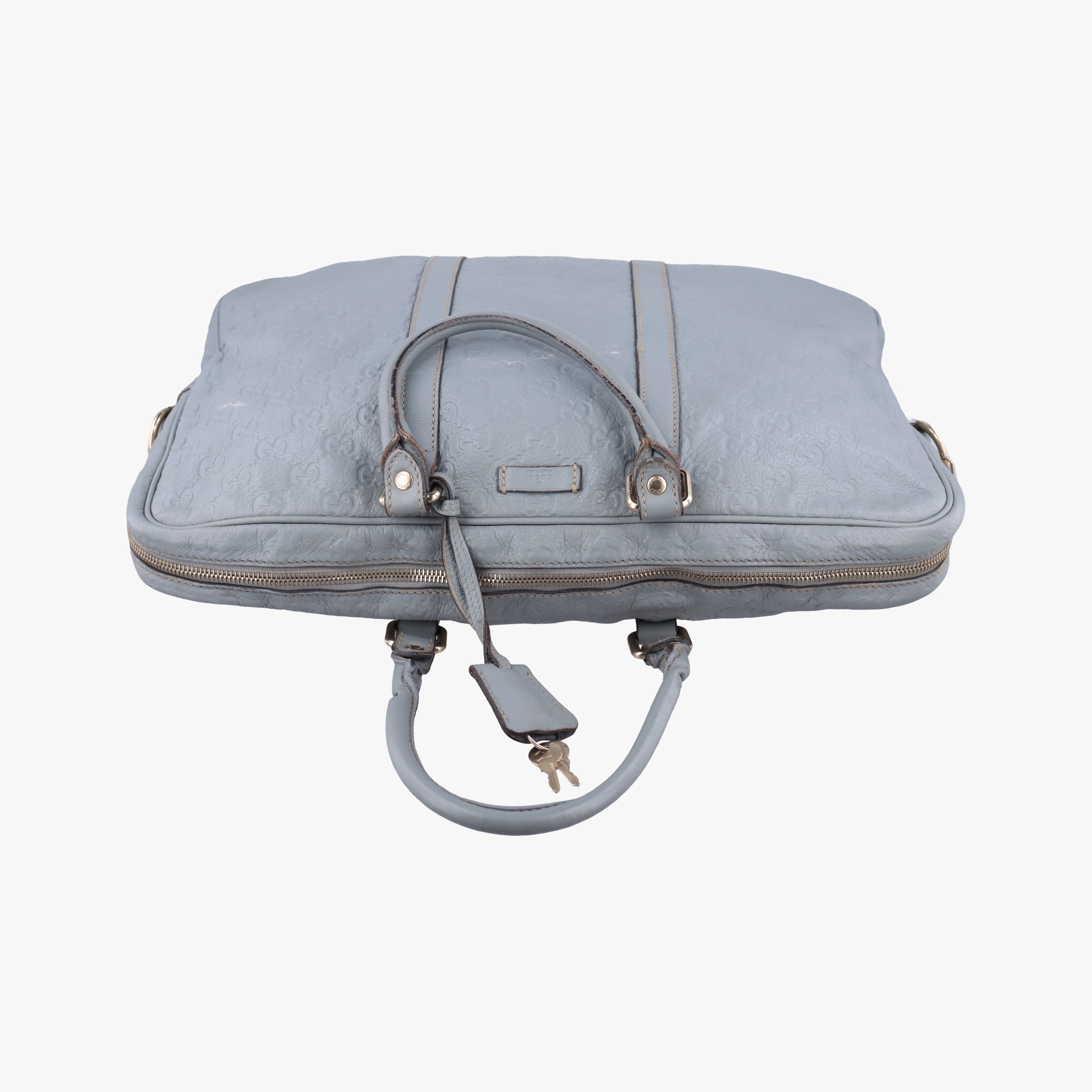 Secondhand Gucci GG plus GG Supreme Briefcase Grey Leather 201480 shoulderbag | stylenewstar