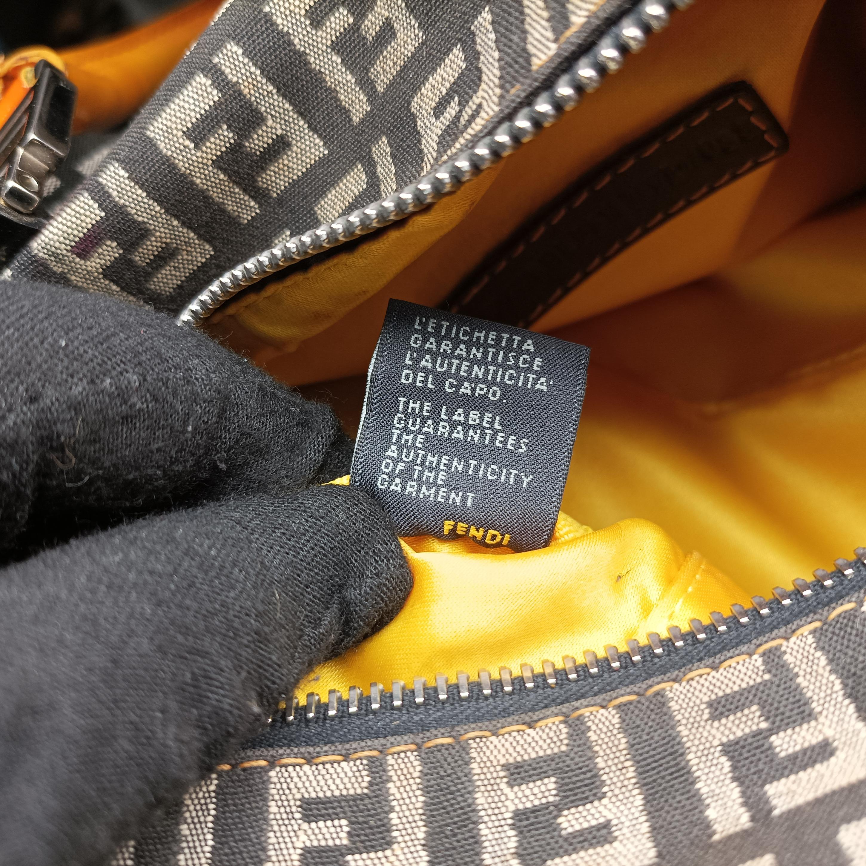 Pre-owned Fendi Zucchino Glitter Logo Multicolour canvas×patent 8BL068 handbag | stylenewstar