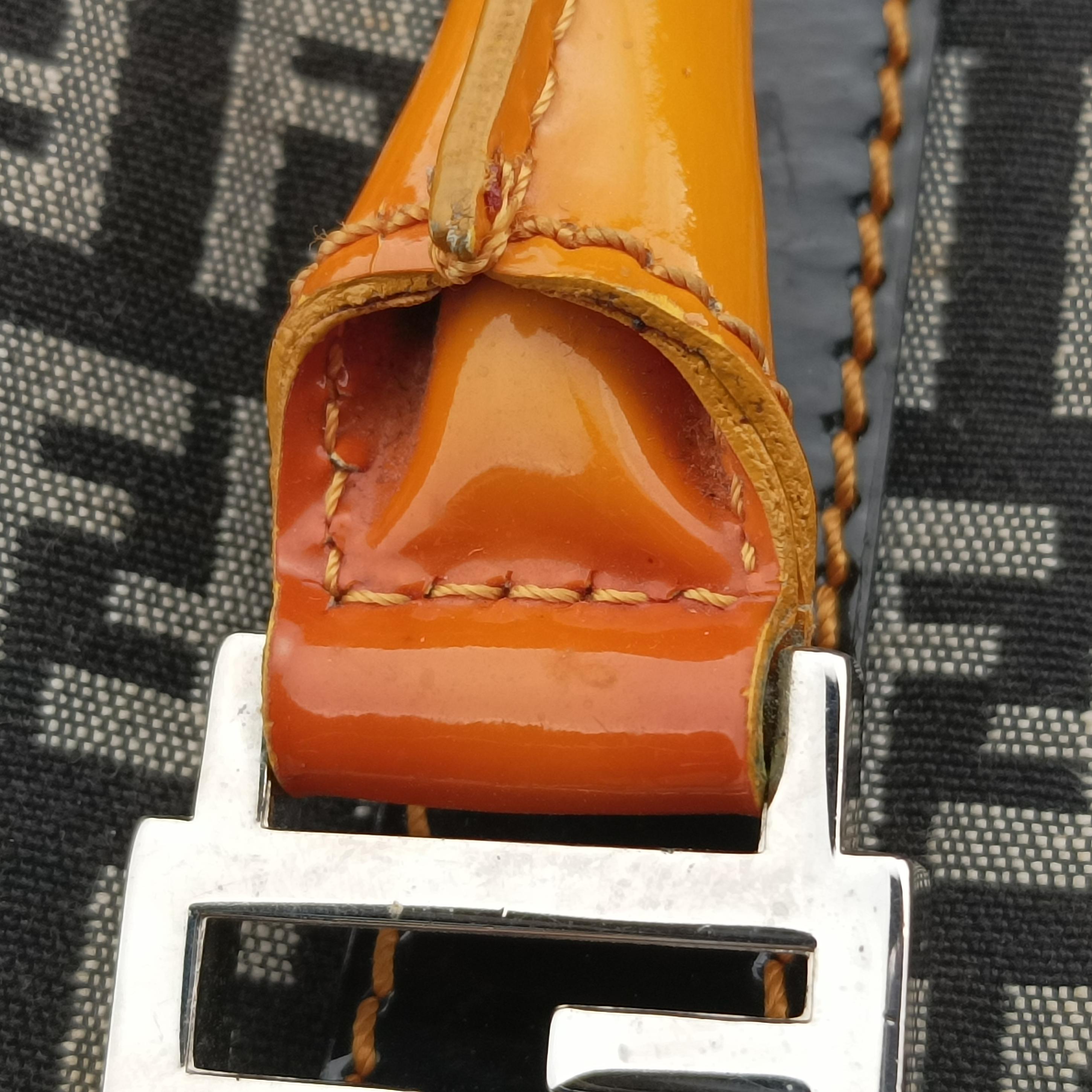 Pre-owned Fendi Zucchino Glitter Logo Multicolour canvas×patent 8BL068 handbag | stylenewstar