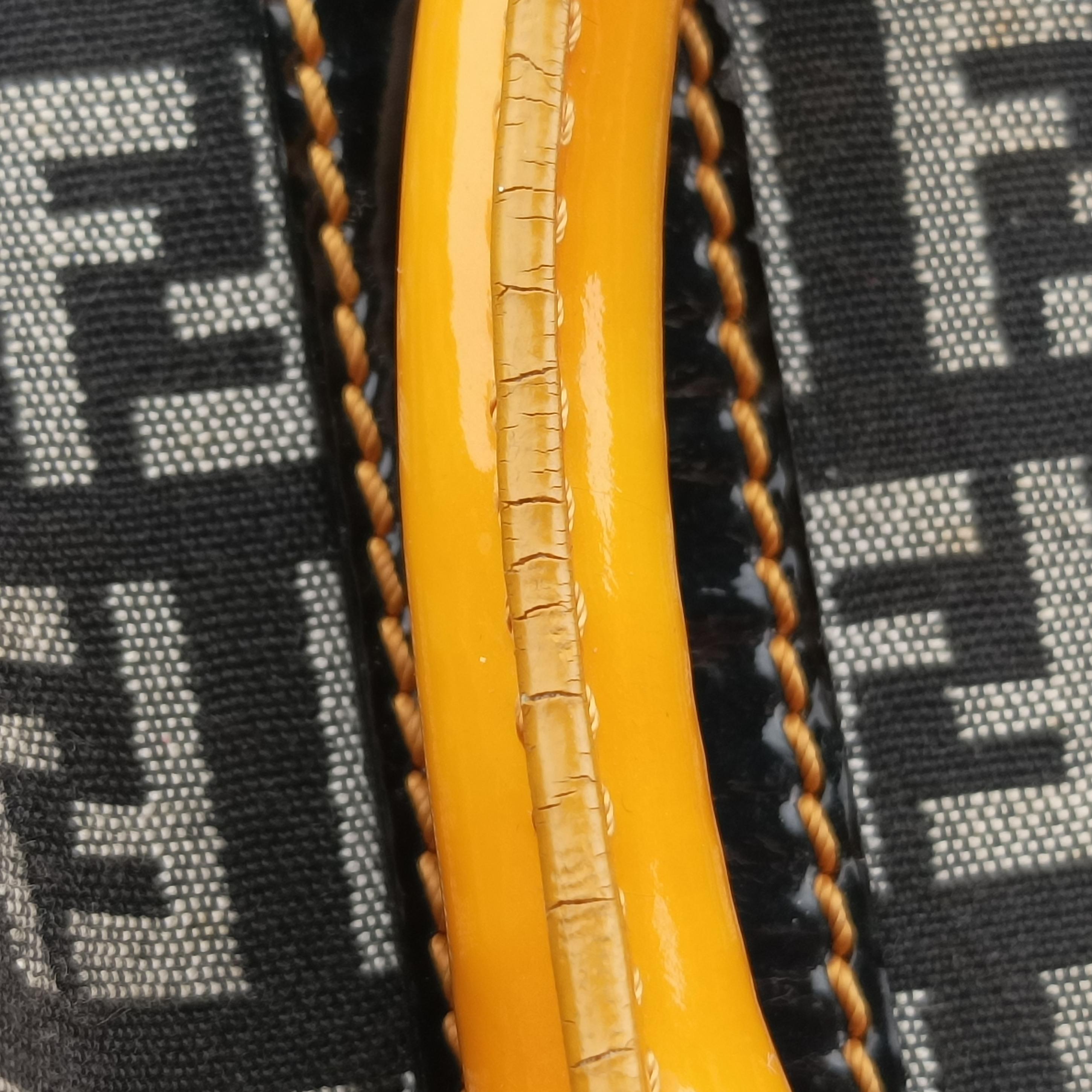 Pre-owned Fendi Zucchino Glitter Logo Multicolour canvas×patent 8BL068 handbag | stylenewstar