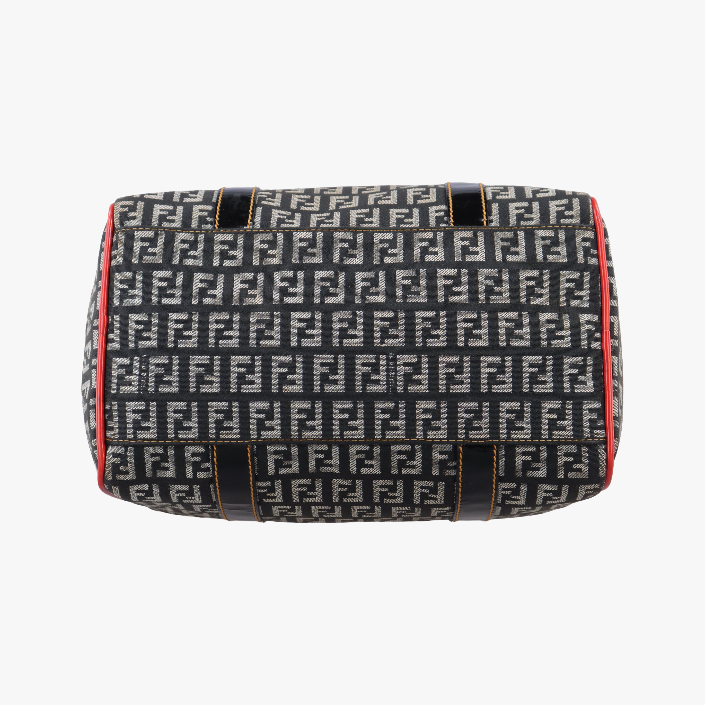 Pre-owned Fendi Zucchino Glitter Logo Multicolour canvas×patent 8BL068 handbag | stylenewstar