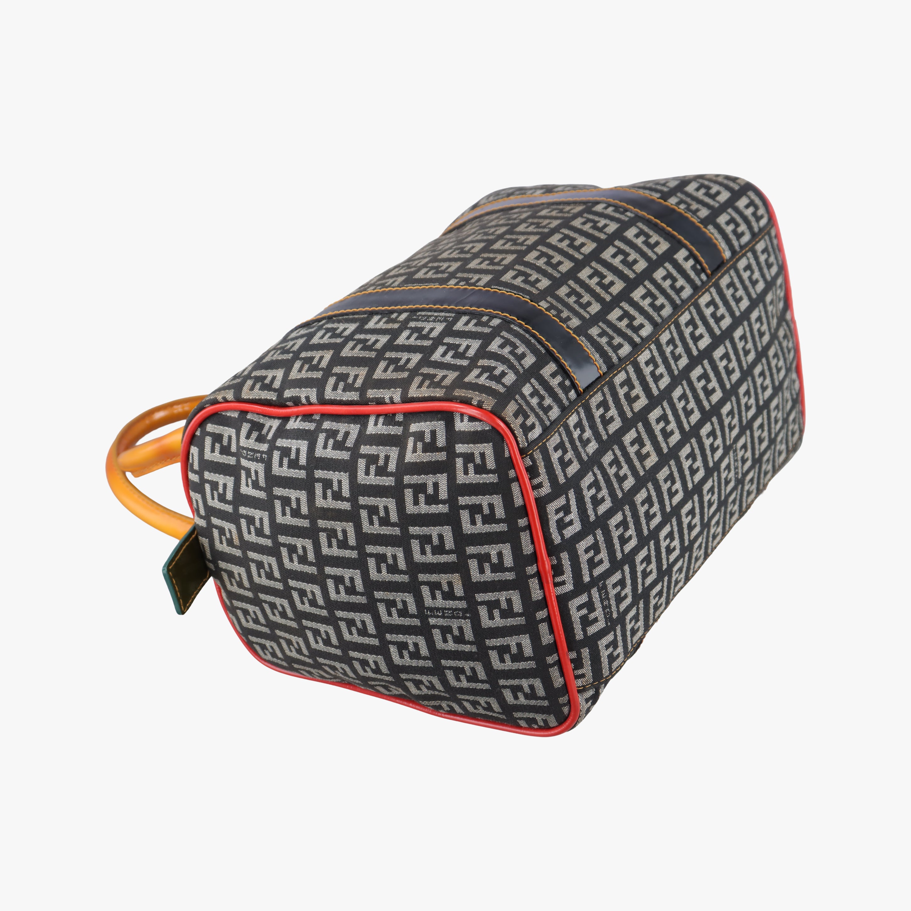 Pre-owned Fendi Zucchino Glitter Logo Multicolour canvas×patent 8BL068 handbag | stylenewstar