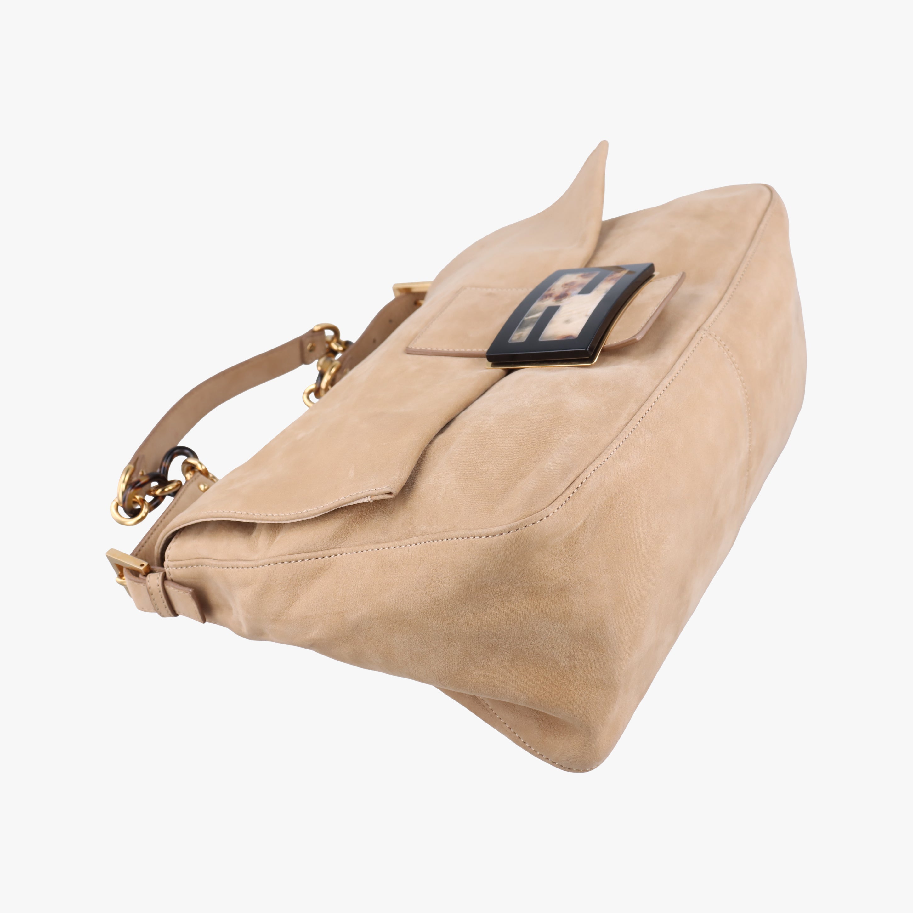 Pre-owned Fendi Big Mamma Forever Flap Beige Leather 8BR638 shoulderbag | stylenewstar