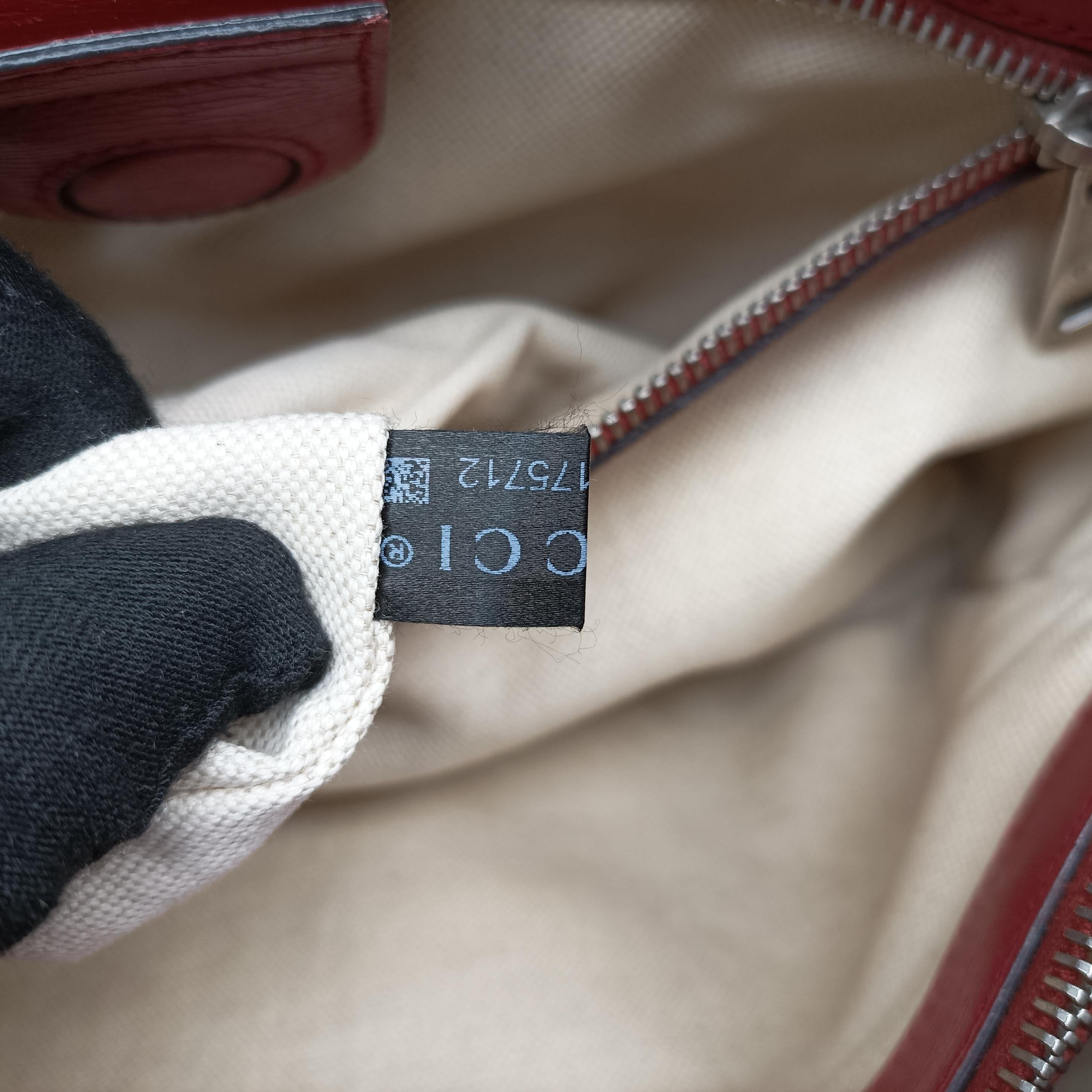 Pre-owned Gucci Bamboo Shopper Red×Multicolour Leather 323660 handbag | stylenewstar