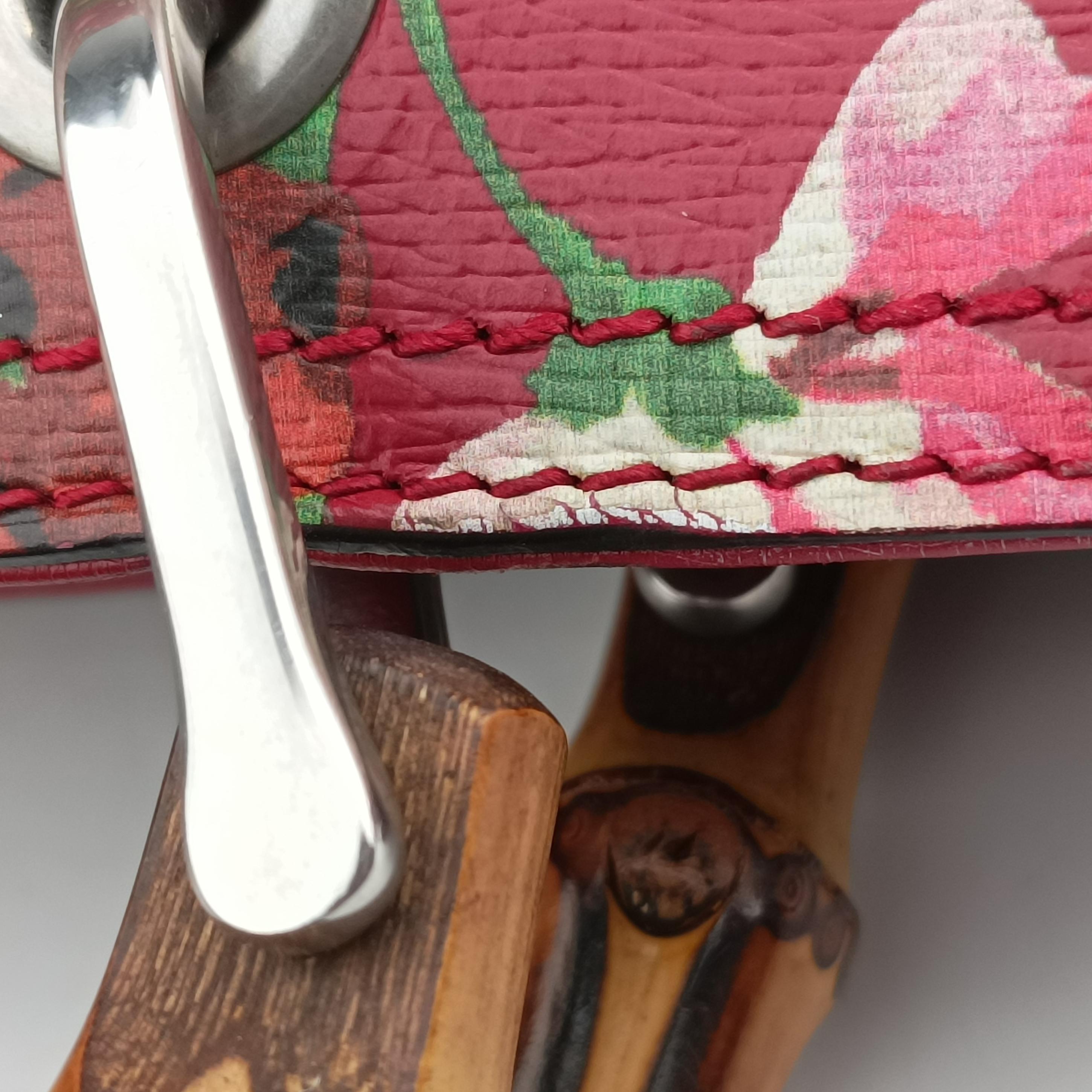 Pre-owned Gucci Bamboo Shopper Red×Multicolour Leather 323660 handbag | stylenewstar