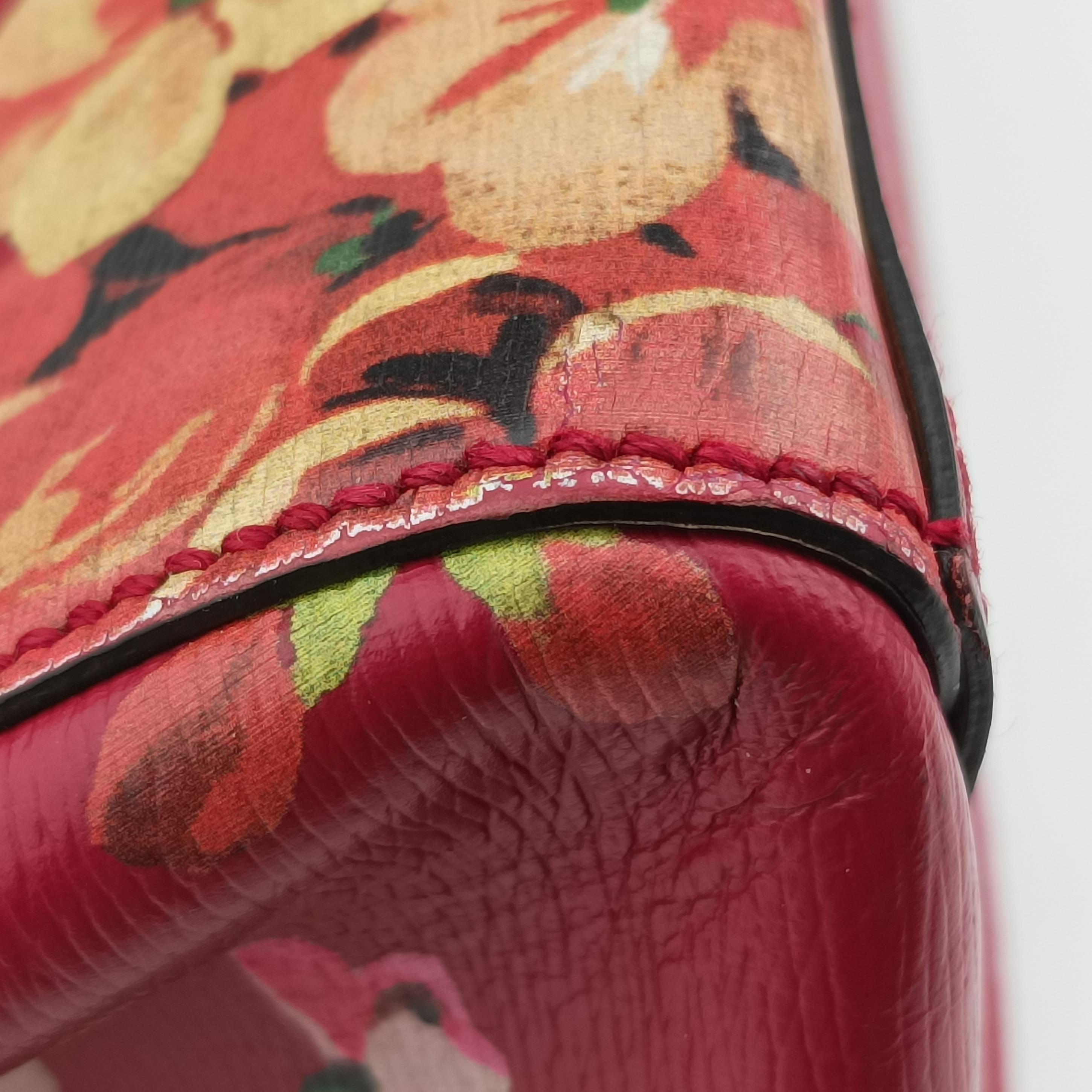 Pre-owned Gucci Bamboo Shopper Red×Multicolour Leather 323660 handbag | stylenewstar