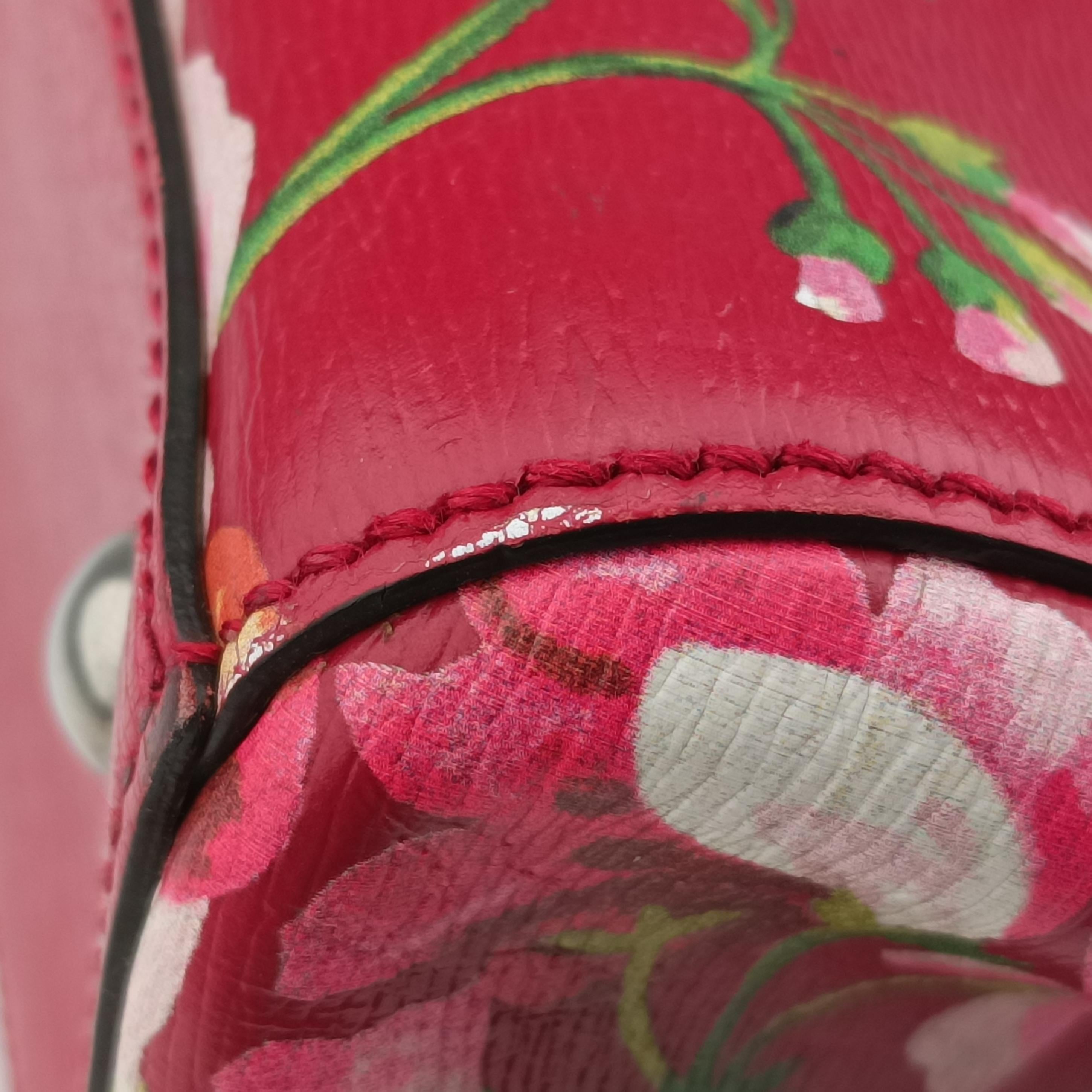 Pre-owned Gucci Bamboo Shopper Red×Multicolour Leather 323660 handbag | stylenewstar