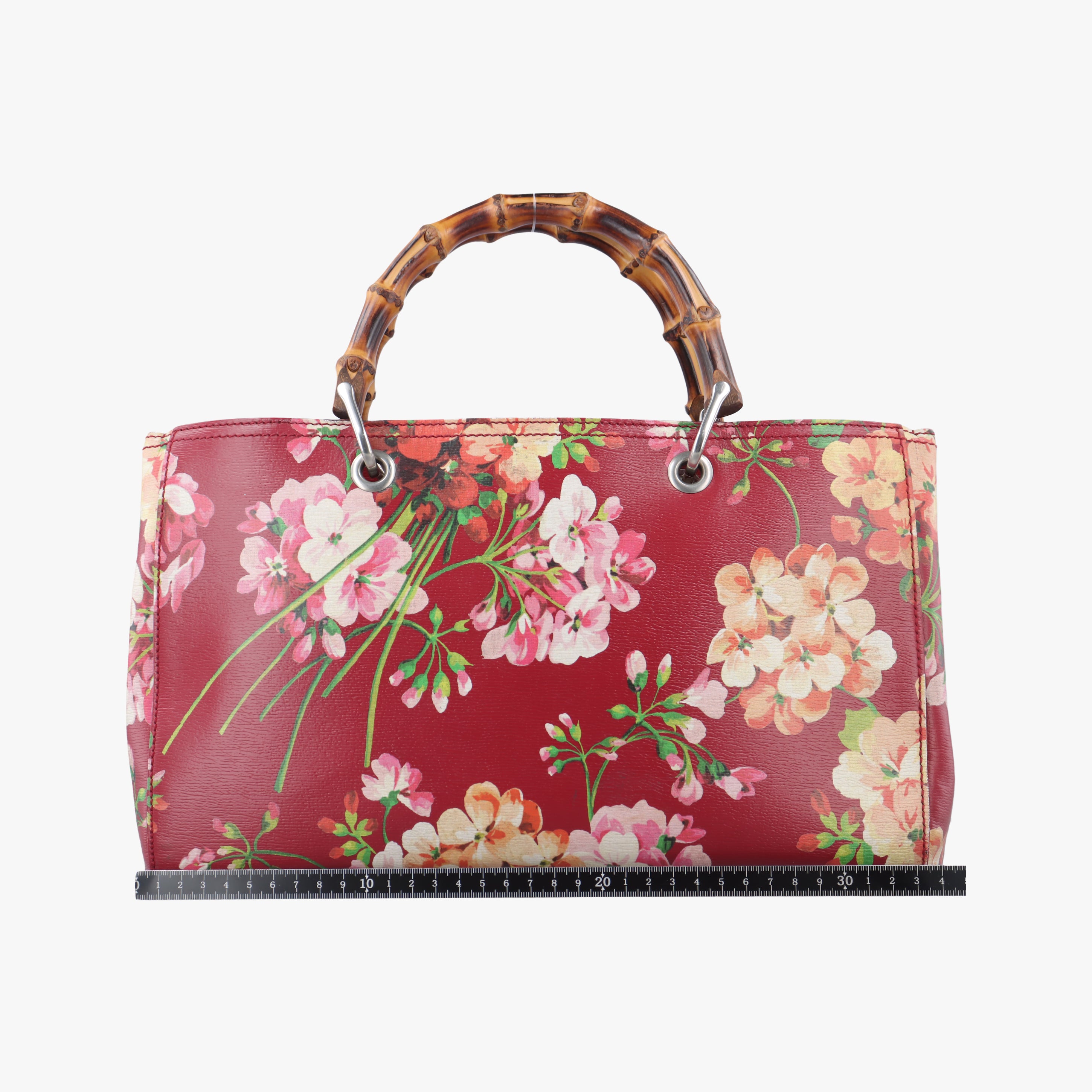 Pre-owned Gucci Bamboo Shopper Red×Multicolour Leather 323660 handbag | stylenewstar