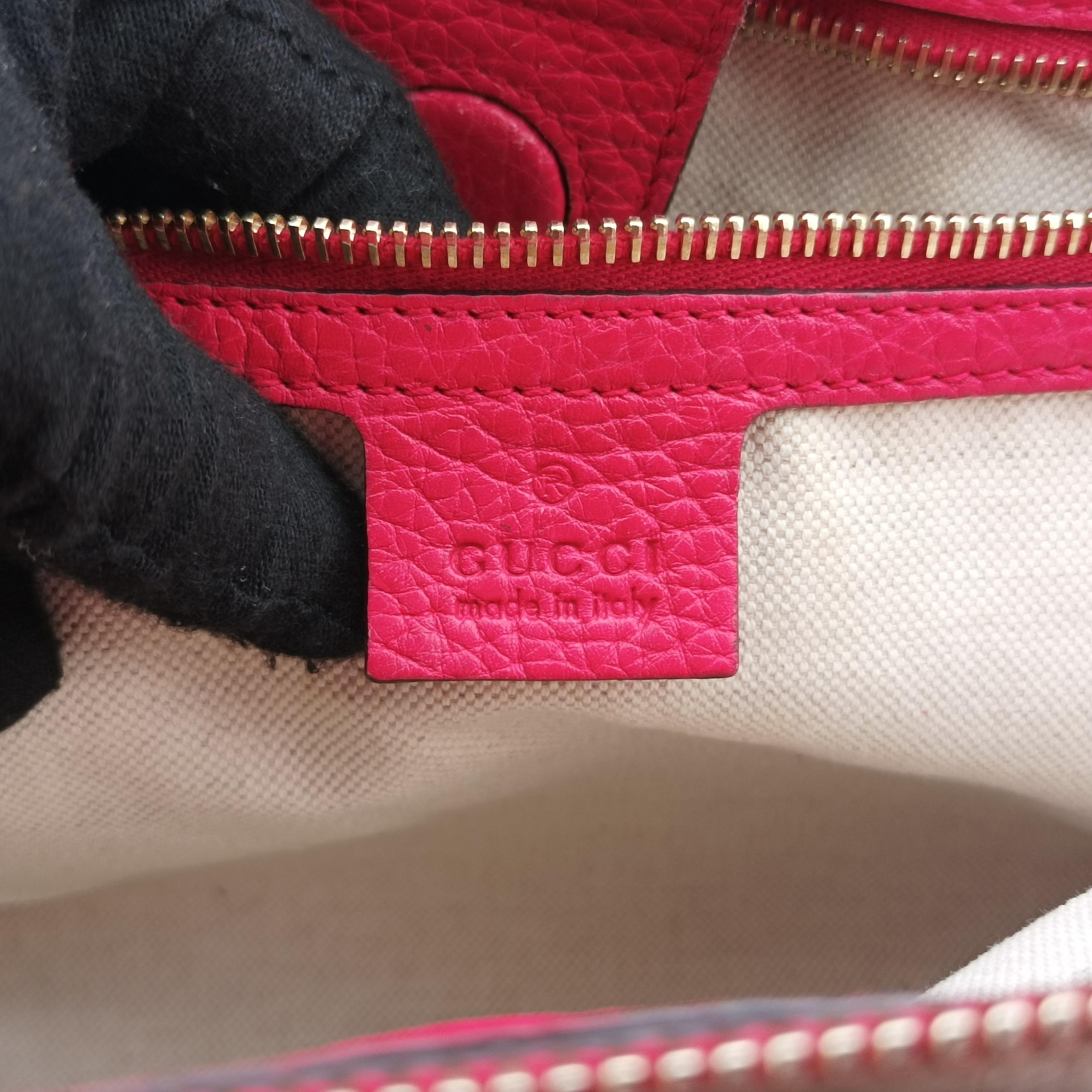 Pre-owned Gucci Bamboo Shopper Red x Orange Leather 323660 shoulderbag | stylenewstar