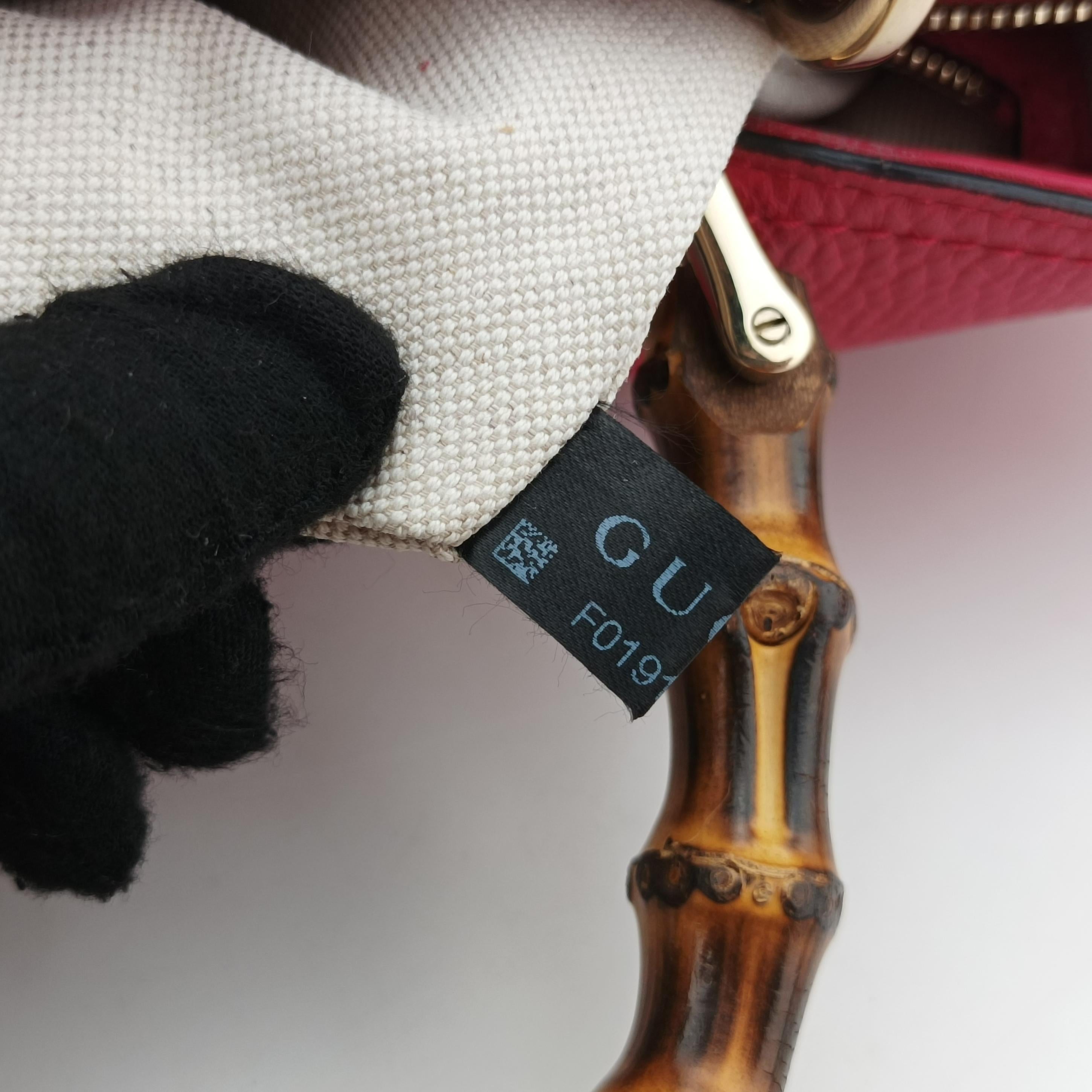 Pre-owned Gucci Bamboo Shopper Red x Orange Leather 323660 shoulderbag | stylenewstar