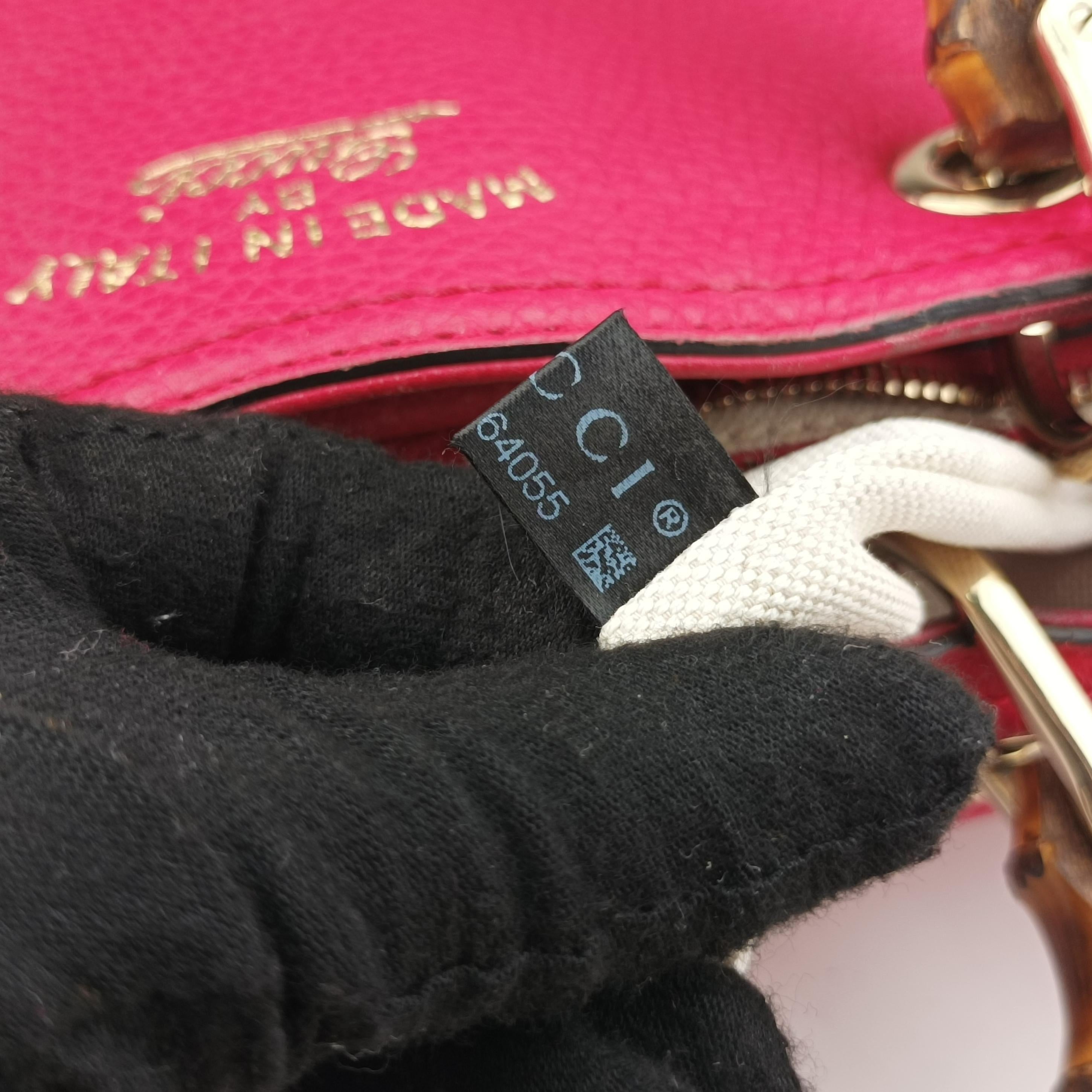 Pre-owned Gucci Bamboo Shopper Red x Orange Leather 323660 shoulderbag | stylenewstar