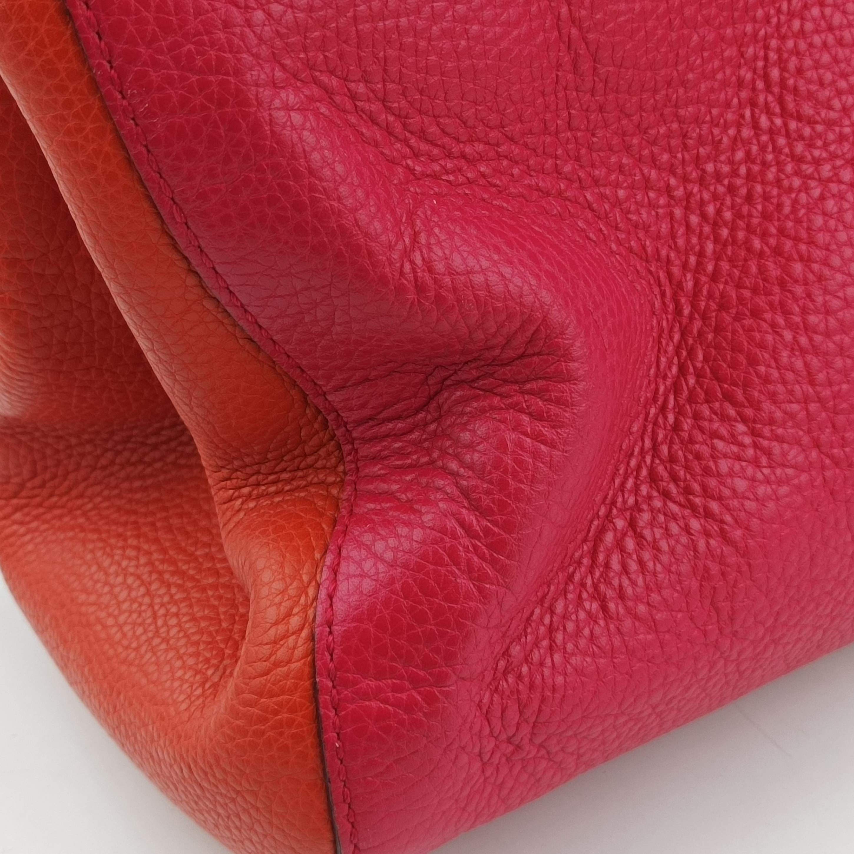 Pre-owned Gucci Bamboo Shopper Red x Orange Leather 323660 shoulderbag | stylenewstar