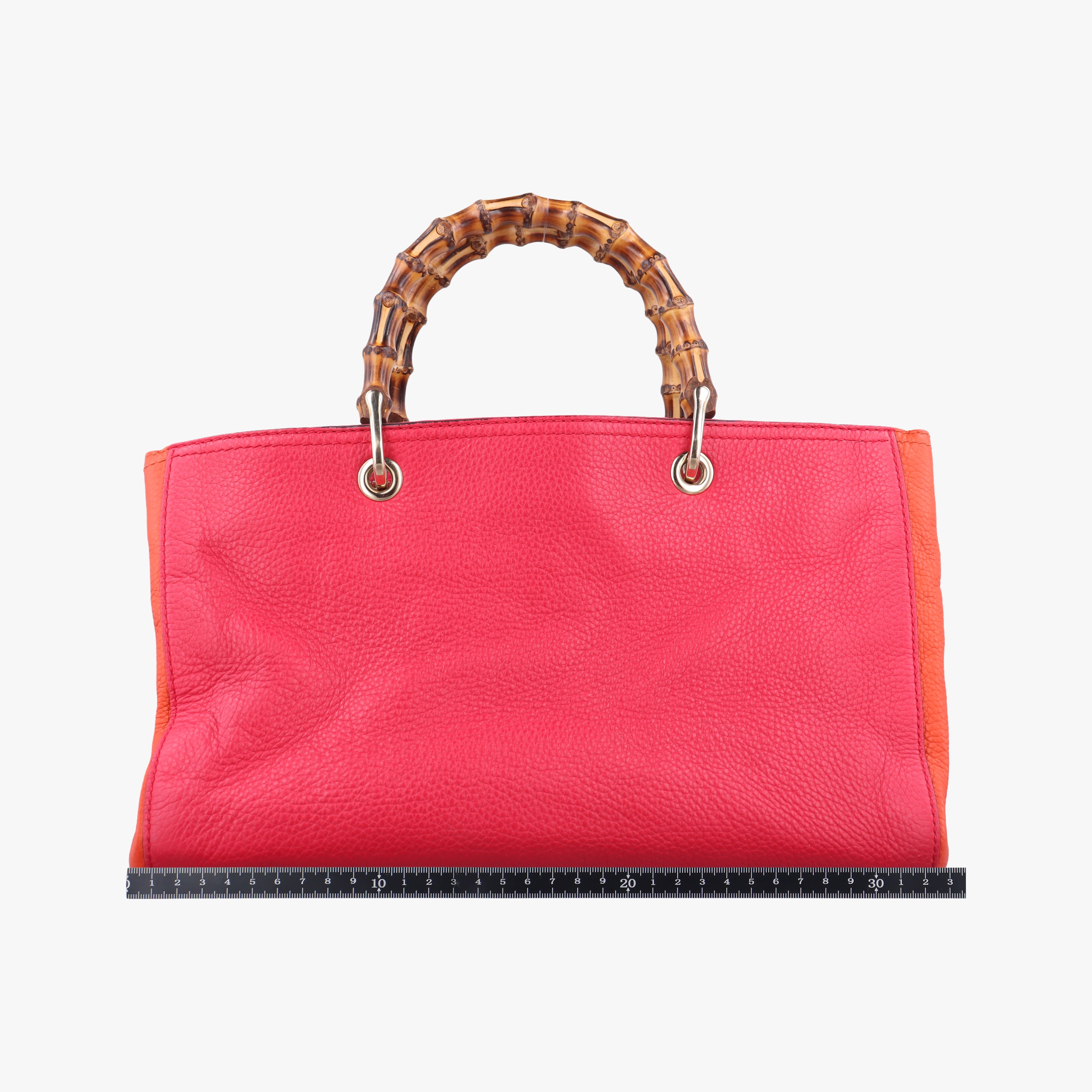 Pre-owned Gucci Bamboo Shopper Red x Orange Leather 323660 shoulderbag | stylenewstar