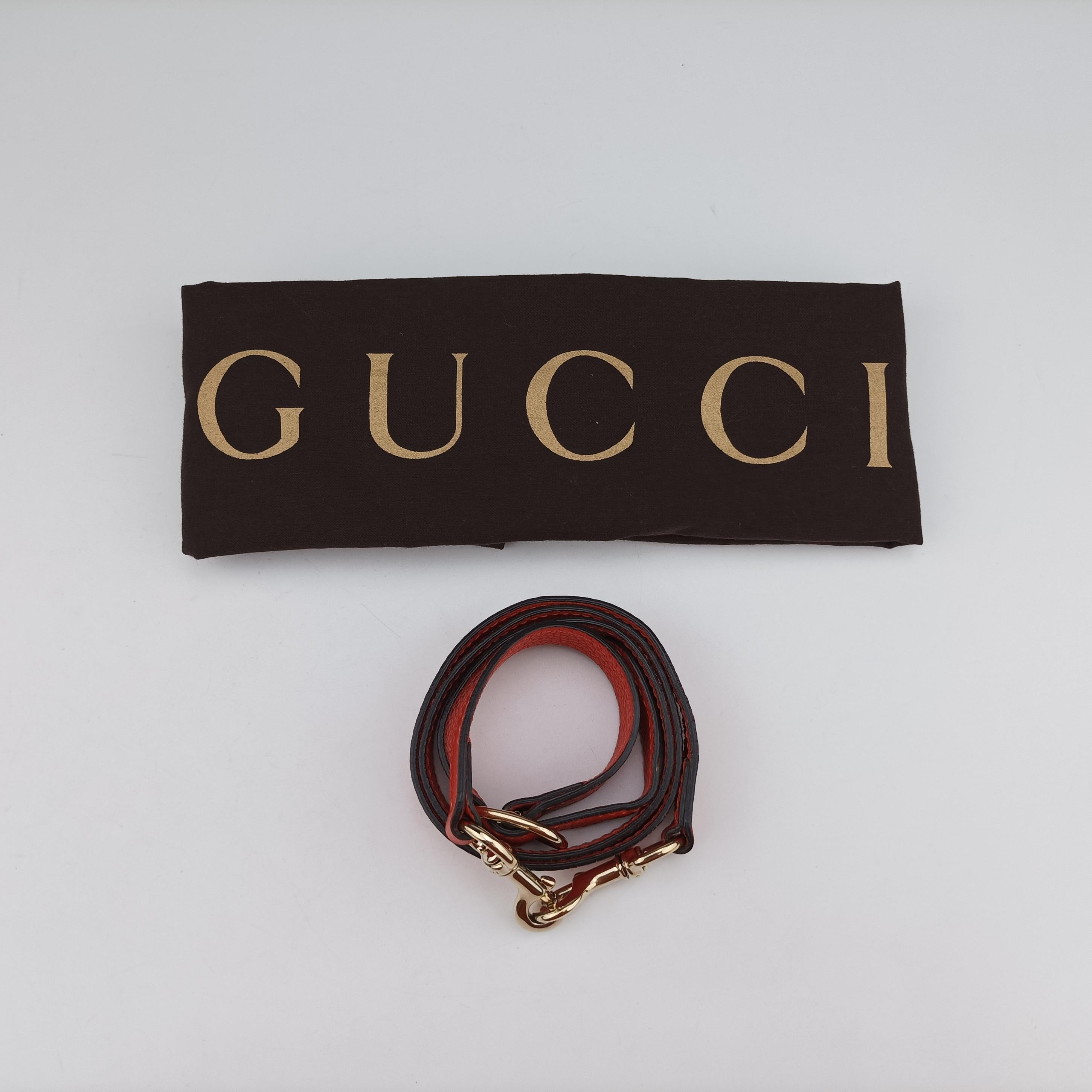 Pre-owned Gucci Bamboo Shopper Red x Orange Leather 323660 shoulderbag | stylenewstar