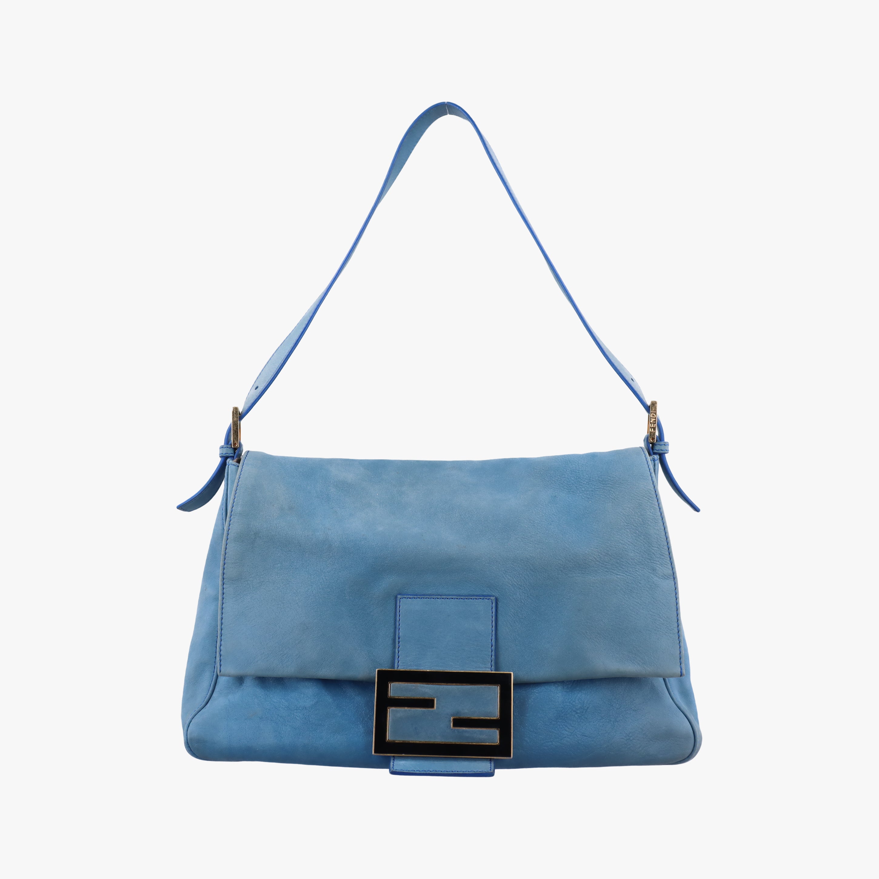 Secondhand Fendi Big Mamma Forever Flap Blue Leather 8BR638 shoulderbag | stylenewstar
