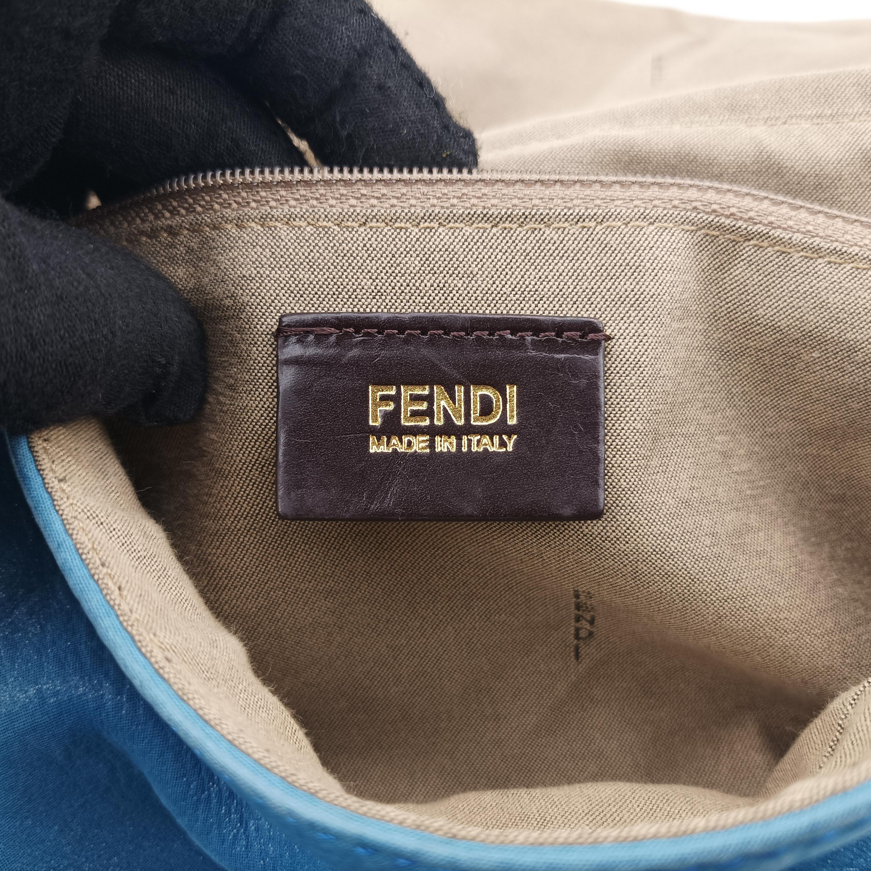 Secondhand Fendi Big Mamma Forever Flap Blue Leather 8BR638 shoulderbag | stylenewstar