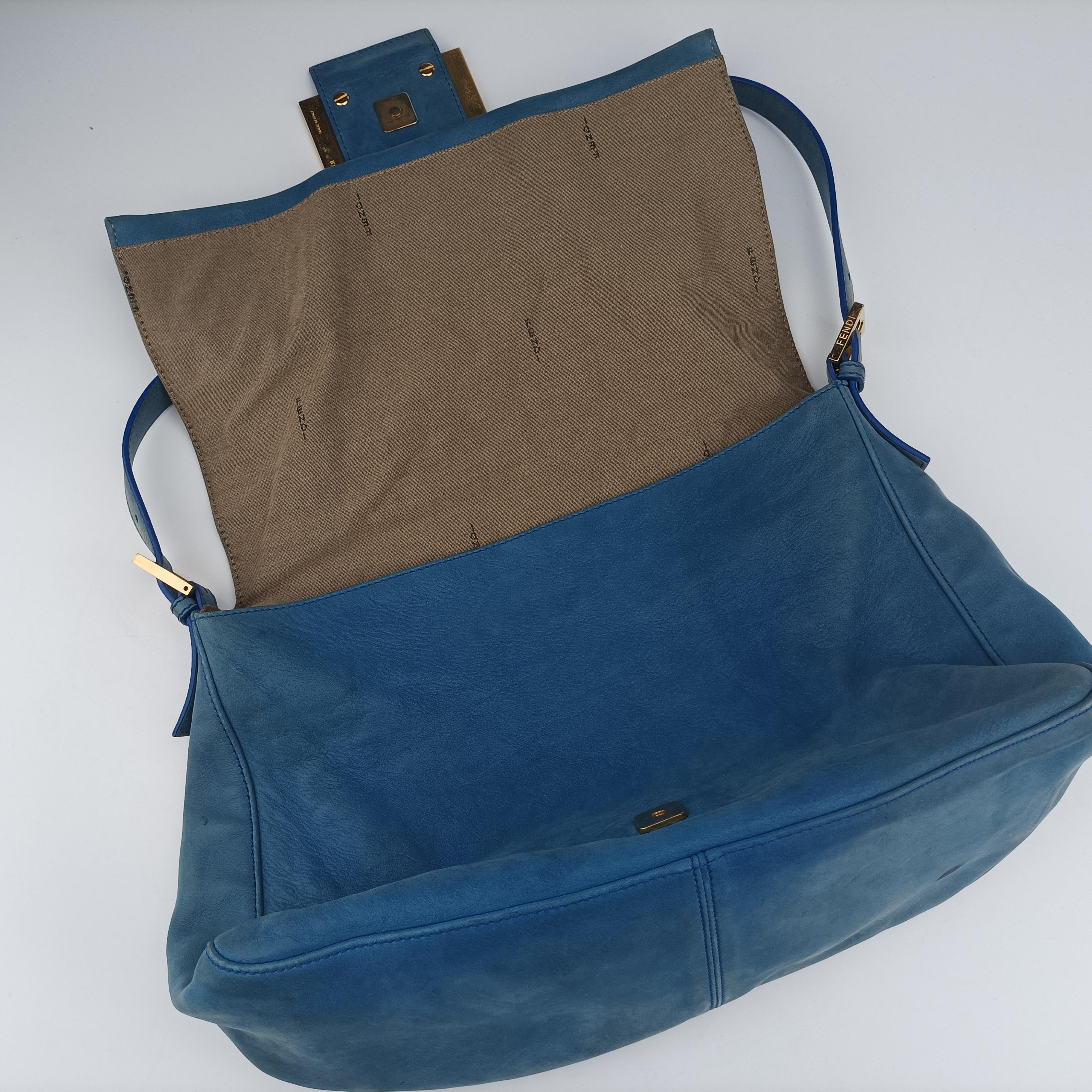 Secondhand Fendi Big Mamma Forever Flap Blue Leather 8BR638 shoulderbag | stylenewstar