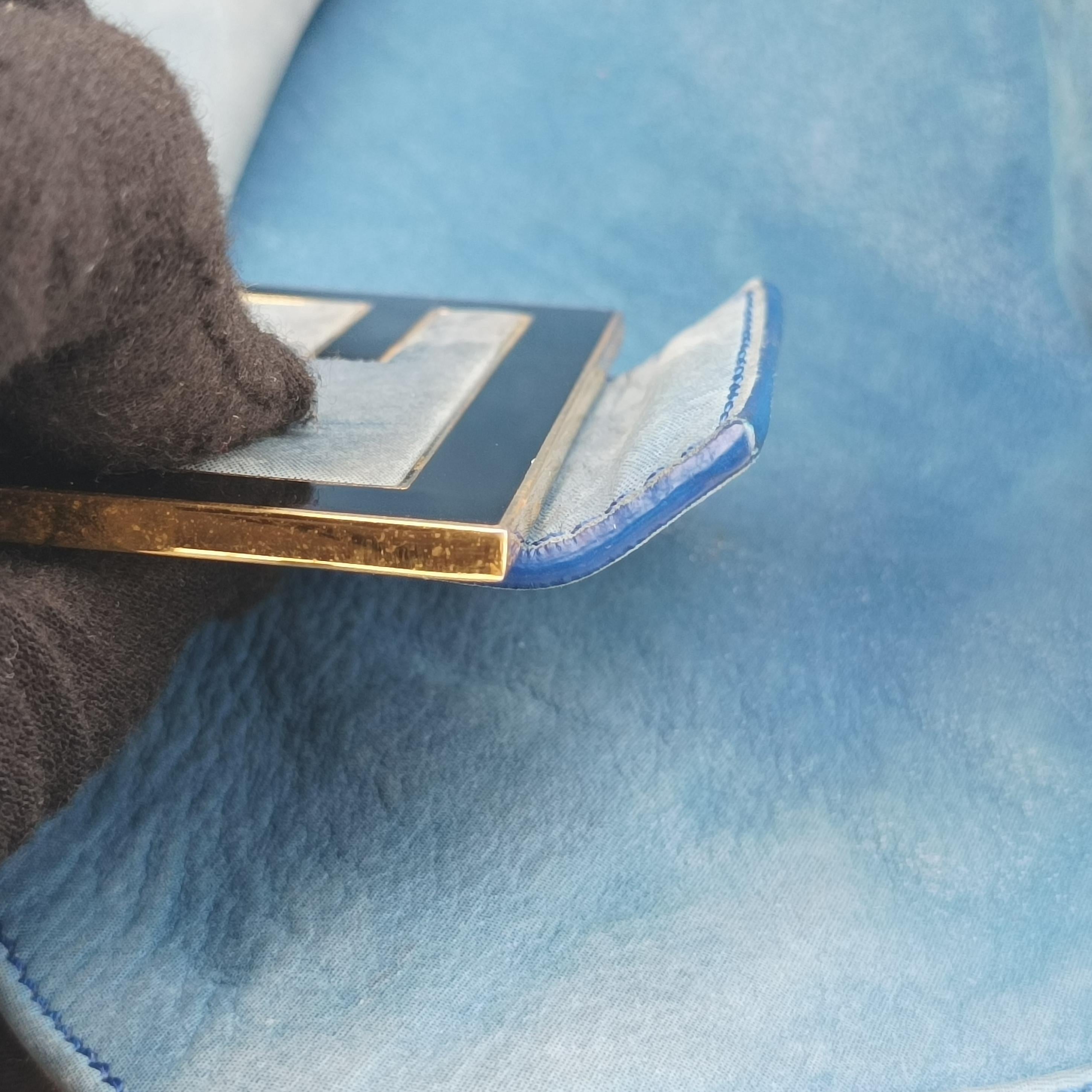 Secondhand Fendi Big Mamma Forever Flap Blue Leather 8BR638 shoulderbag | stylenewstar