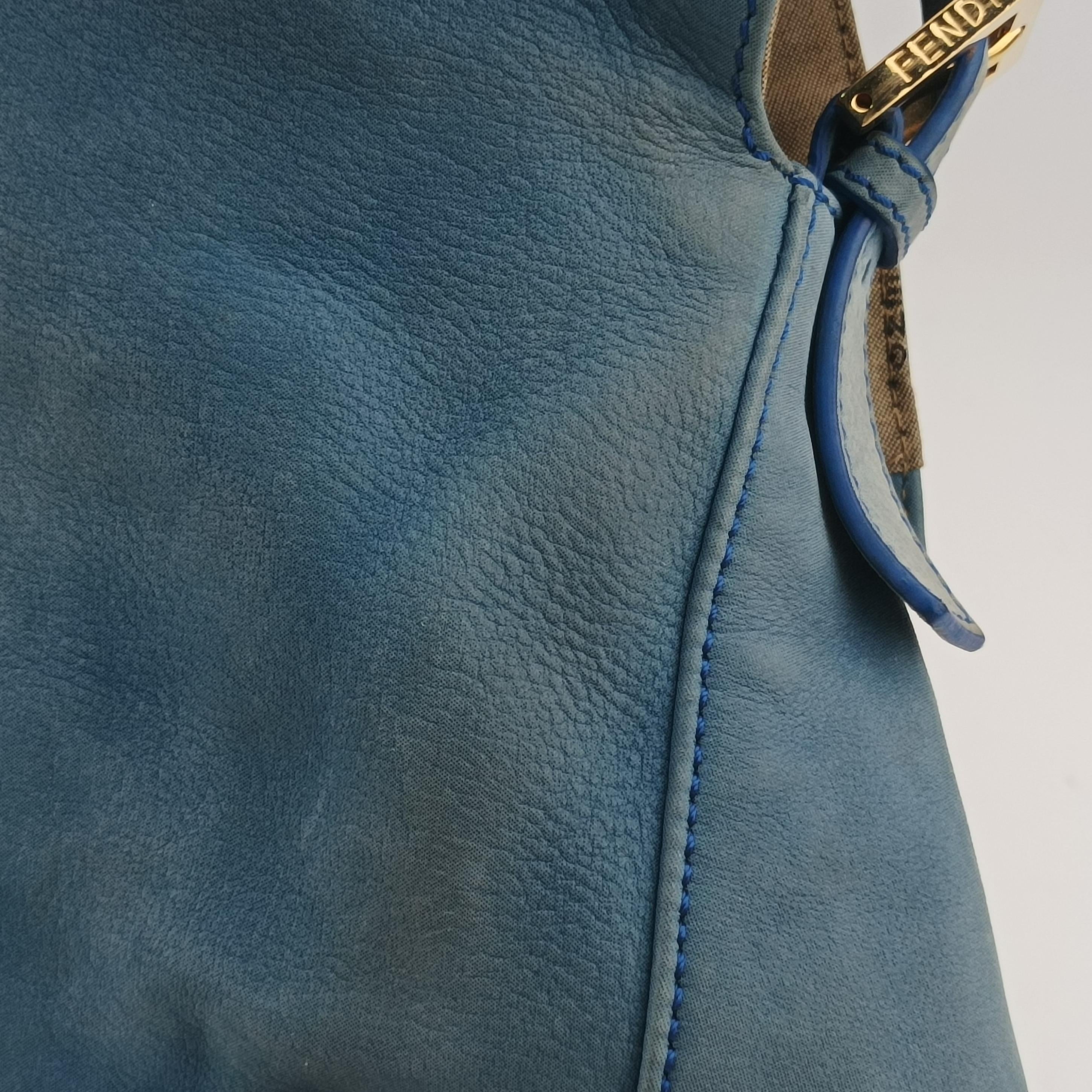 Secondhand Fendi Big Mamma Forever Flap Blue Leather 8BR638 shoulderbag | stylenewstar