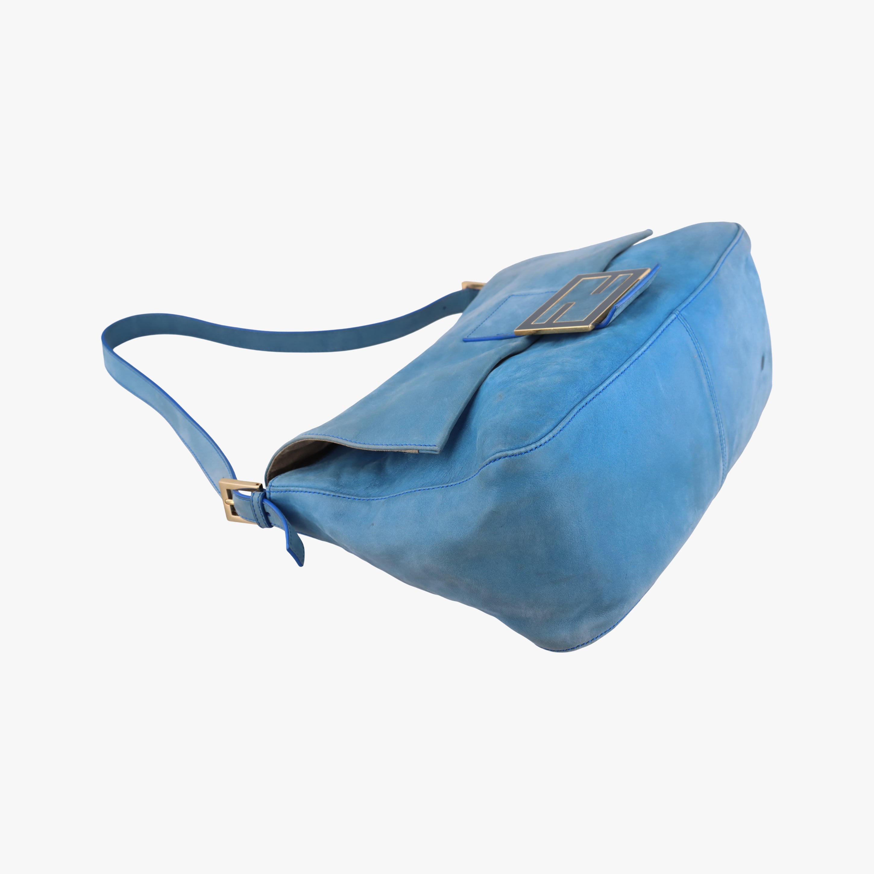 Secondhand Fendi Big Mamma Forever Flap Blue Leather 8BR638 shoulderbag | stylenewstar
