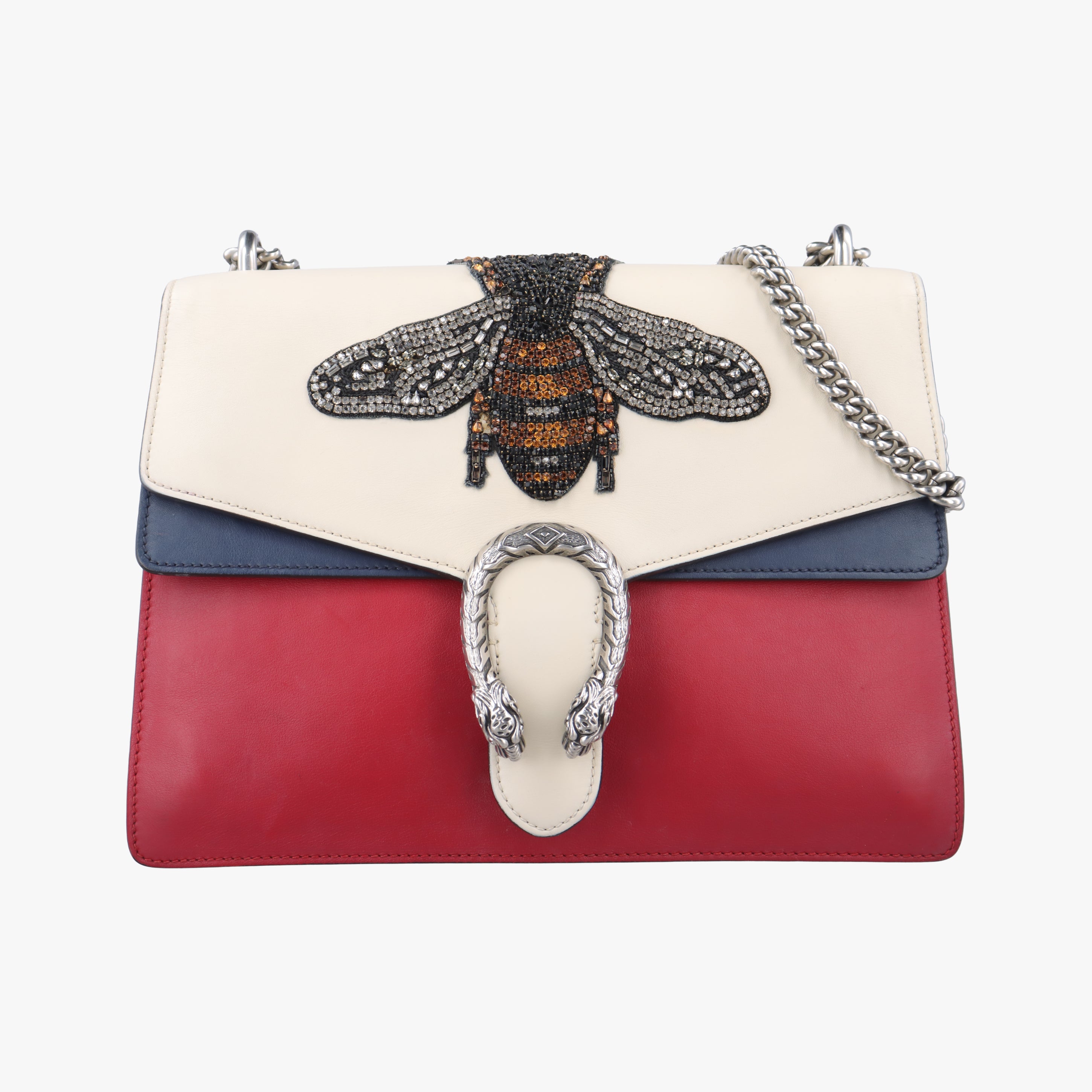 Pre-owned Gucci Dionysus Red x White x Navy x Multicolor Leather 403348 shoulderbag | stylenewstar