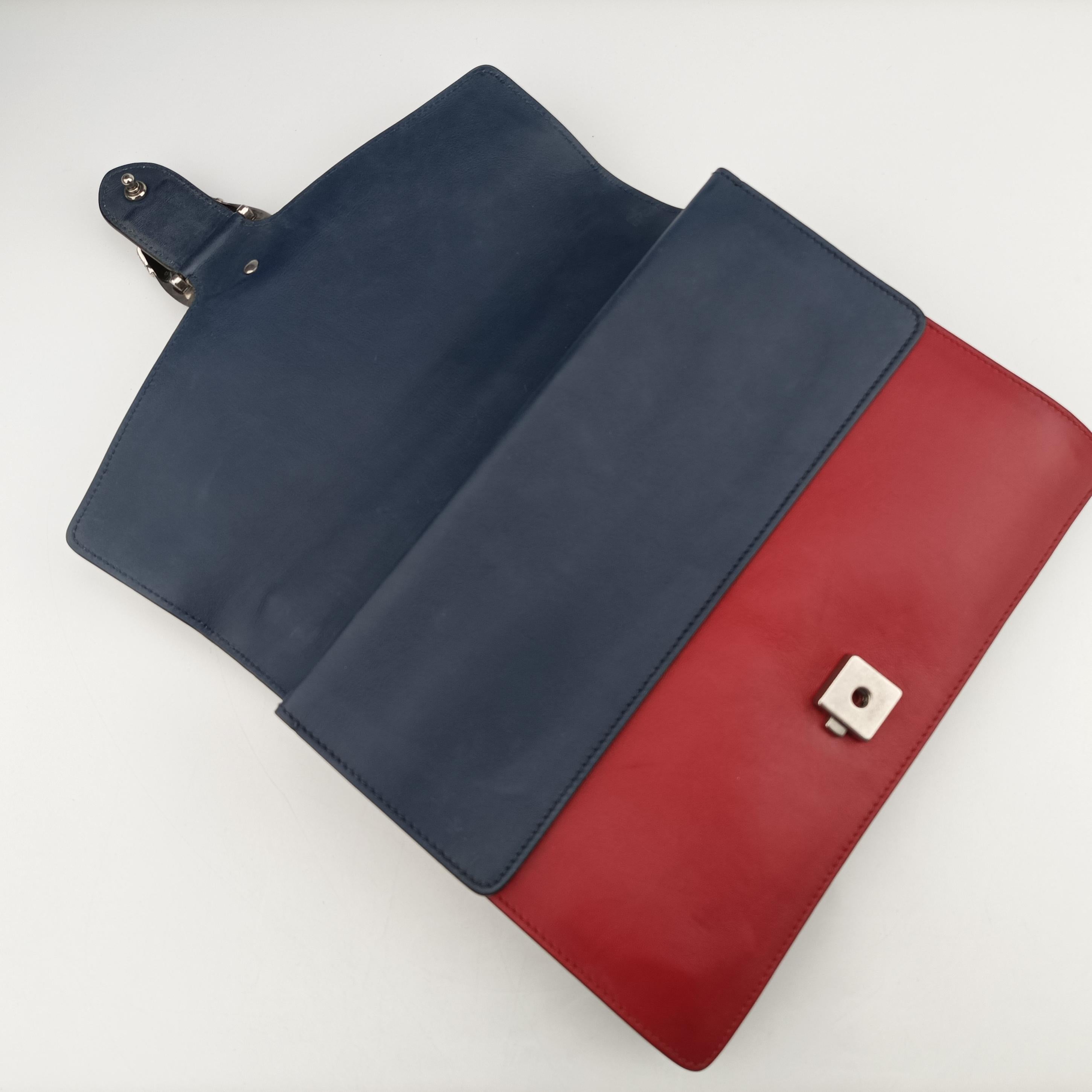 Pre-owned Gucci Dionysus Red x White x Navy x Multicolor Leather 403348 shoulderbag | stylenewstar