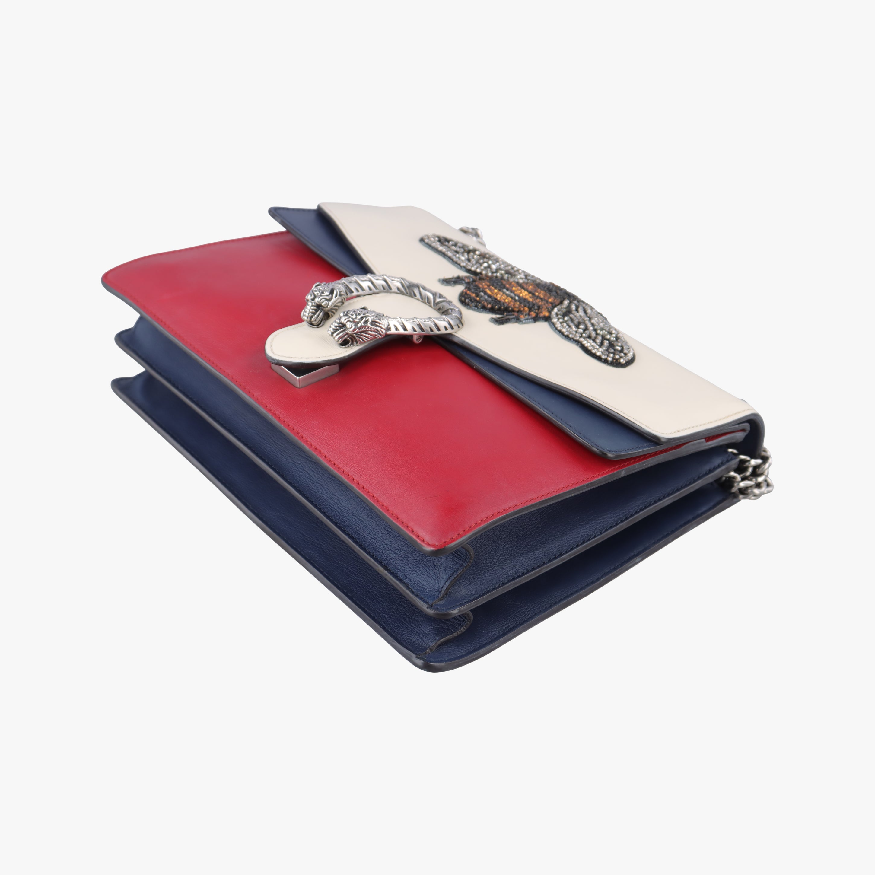 Pre-owned Gucci Dionysus Red x White x Navy x Multicolor Leather 403348 shoulderbag | stylenewstar
