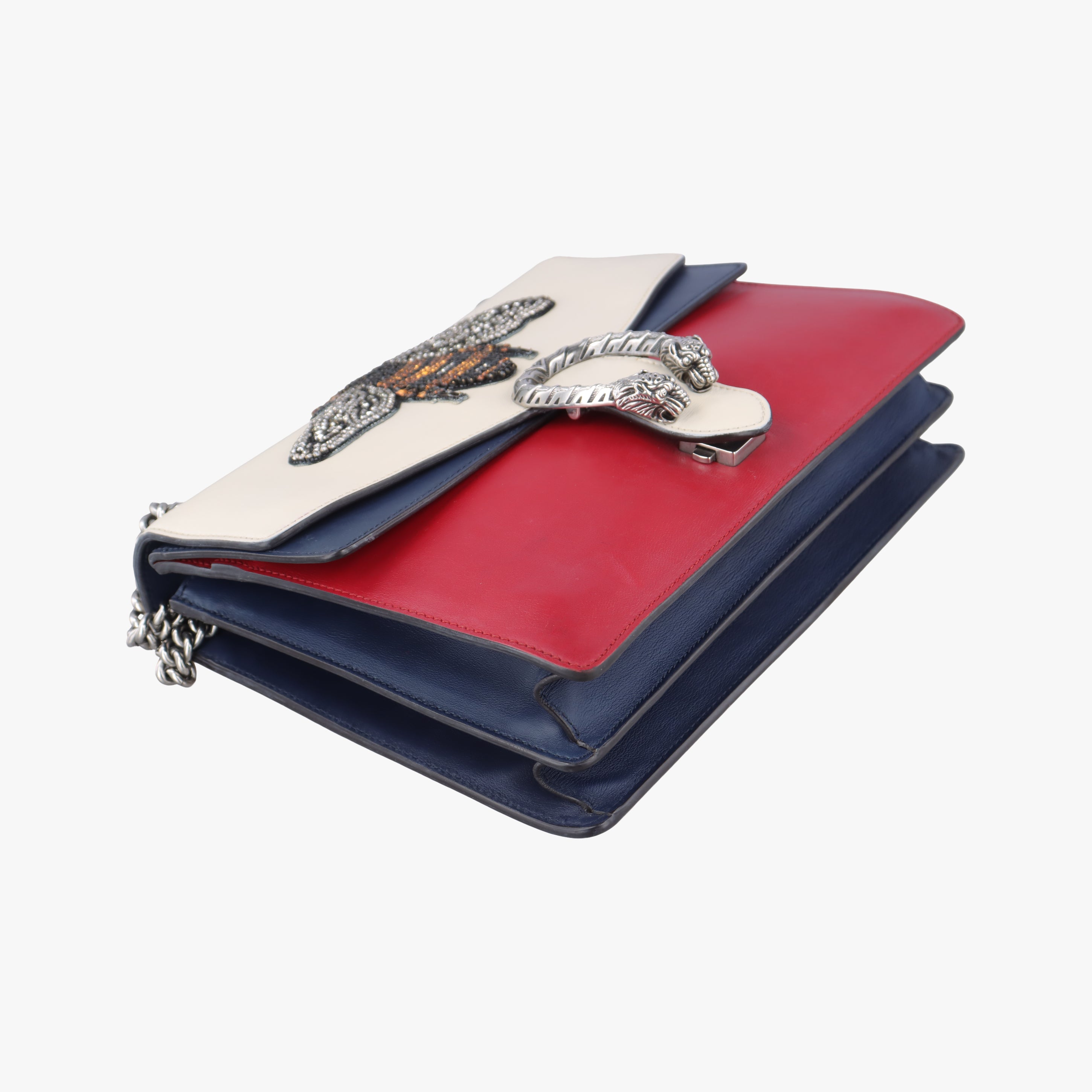 Pre-owned Gucci Dionysus Red x White x Navy x Multicolor Leather 403348 shoulderbag | stylenewstar