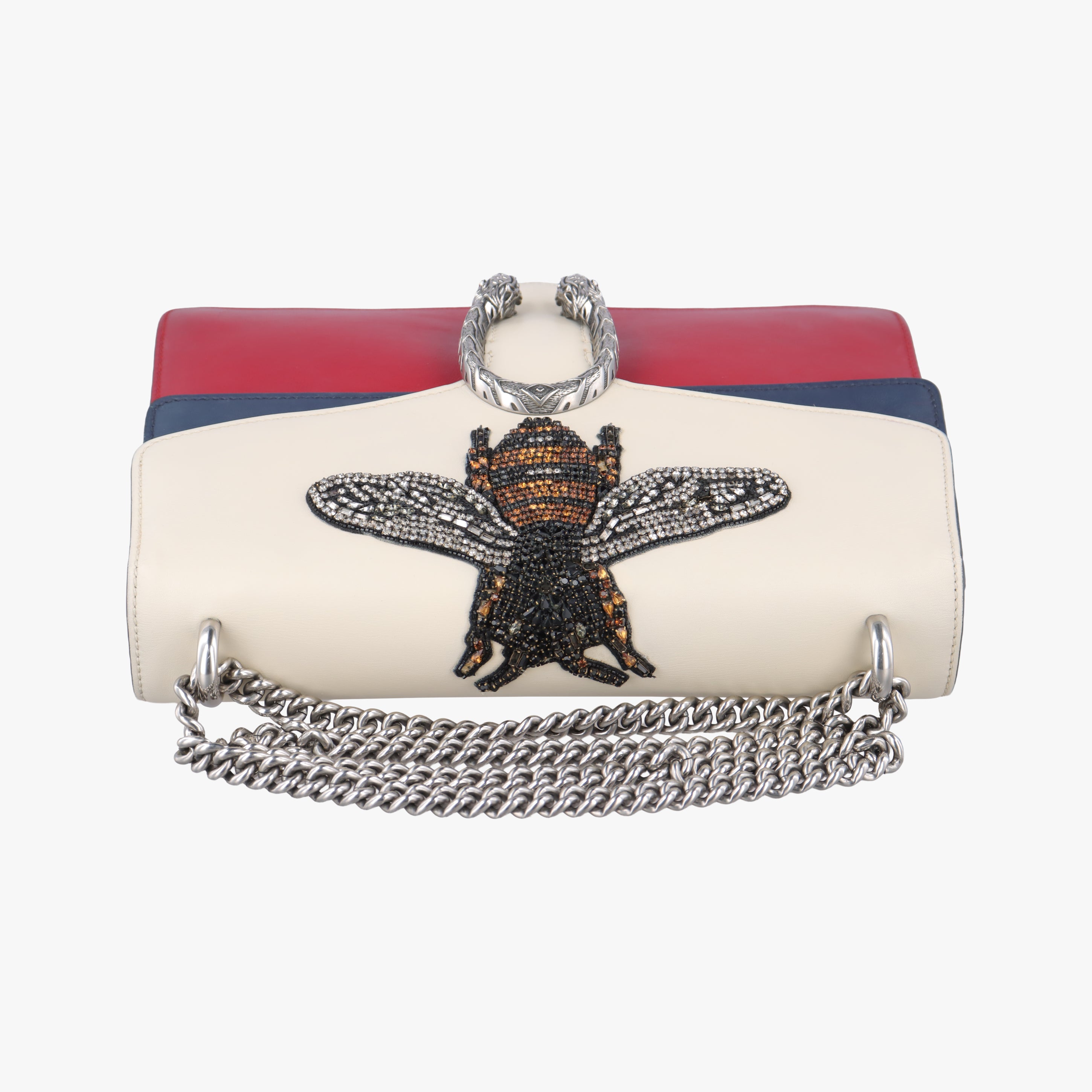 Pre-owned Gucci Dionysus Red x White x Navy x Multicolor Leather 403348 shoulderbag | stylenewstar