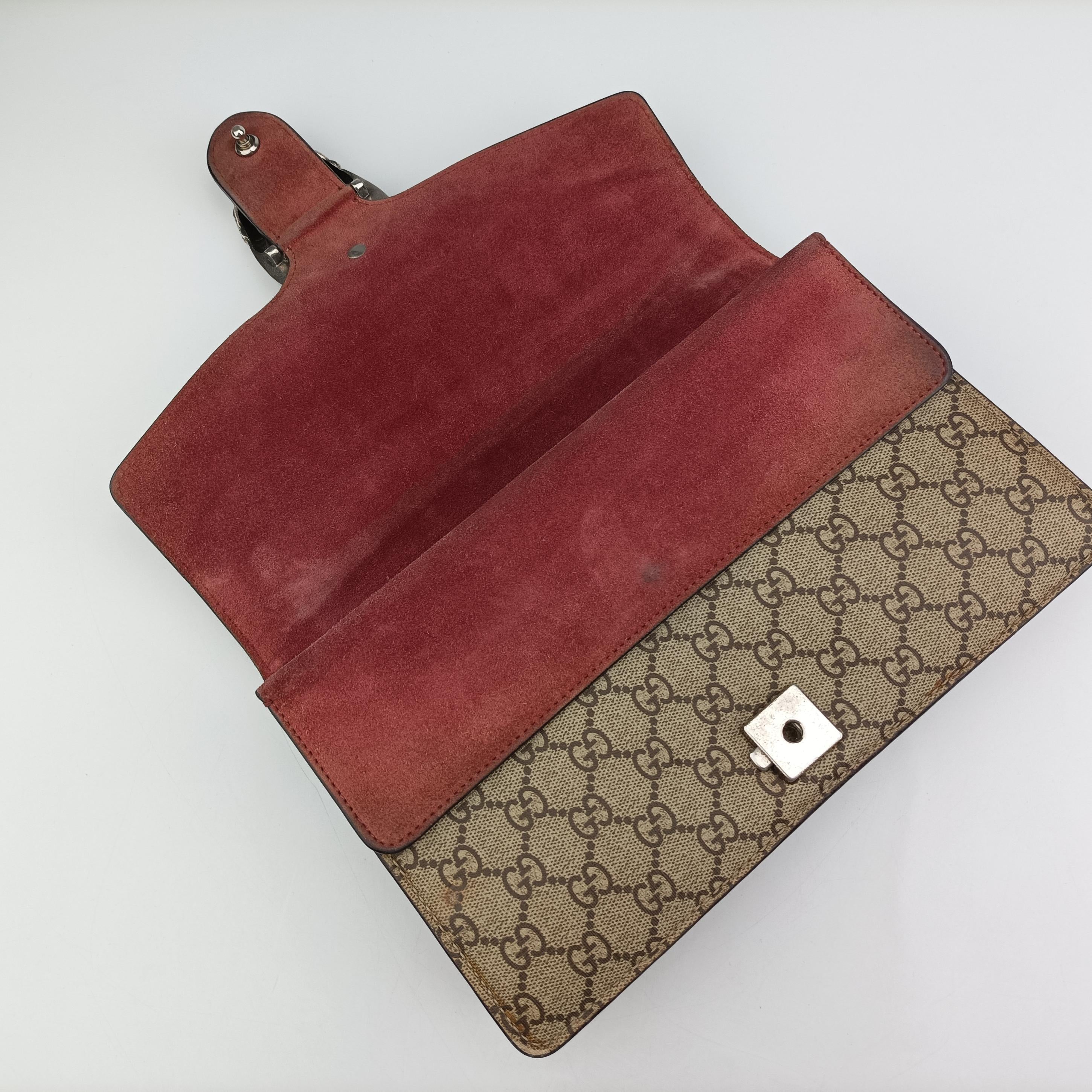 Pre-owned Gucci Dionysus beige×red×multicolor PVC coated canvas 400249 shoulderbag | stylenewstar