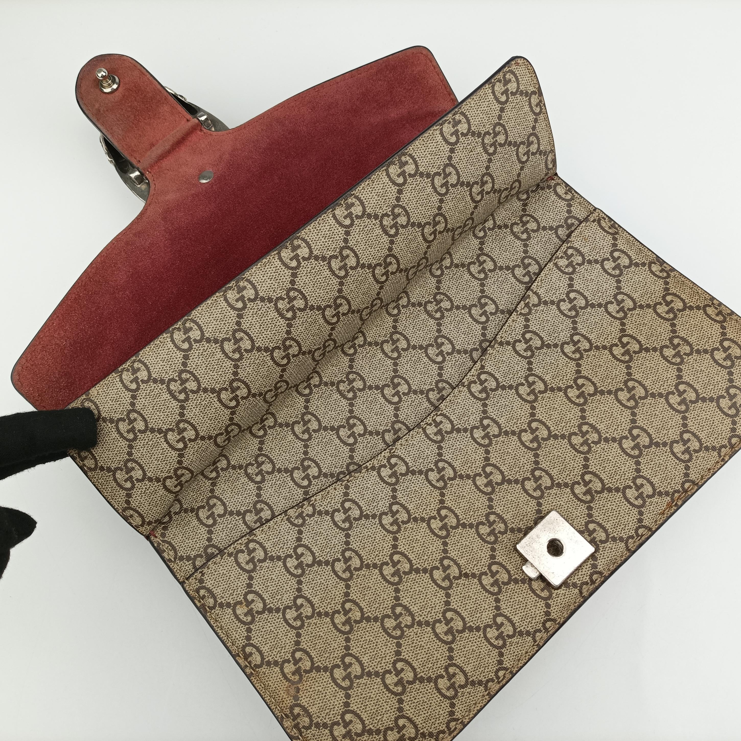 Pre-owned Gucci Dionysus beige×red×multicolor PVC coated canvas 400249 shoulderbag | stylenewstar