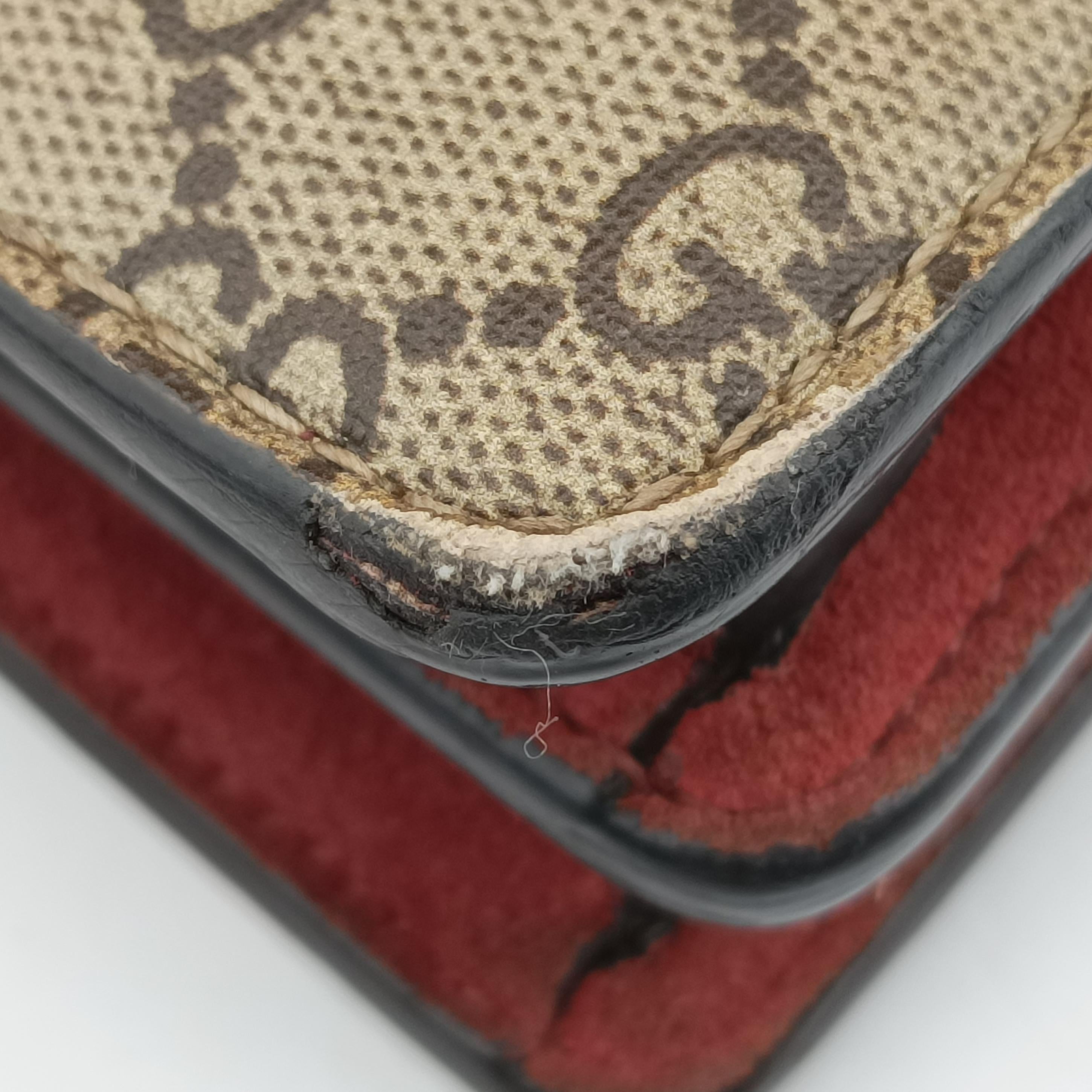 Pre-owned Gucci Dionysus beige×red×multicolor PVC coated canvas 400249 shoulderbag | stylenewstar