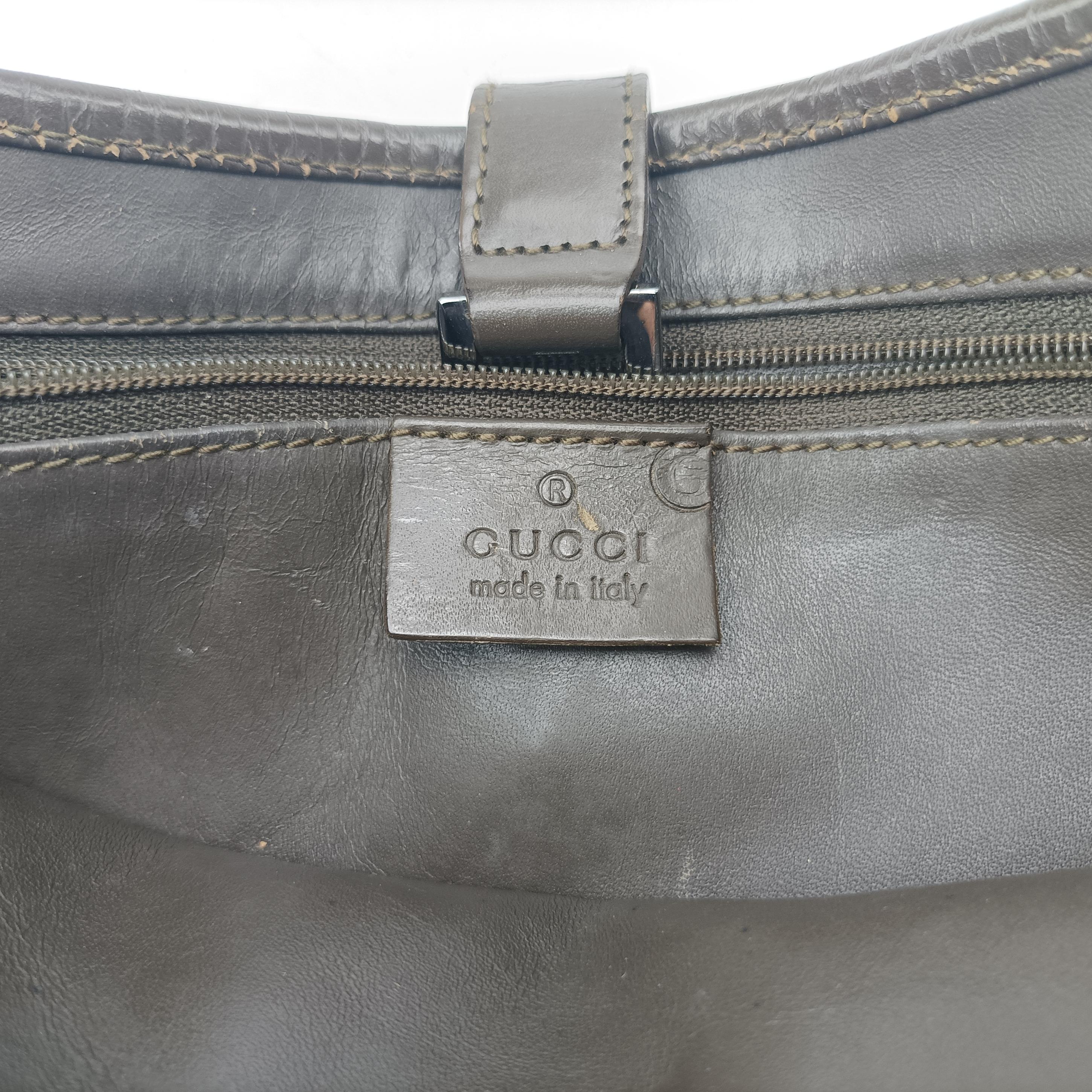 Pre-owned Gucci Jackie Brown Canvas × Leather 001 33 shoulderbag | stylenewstar