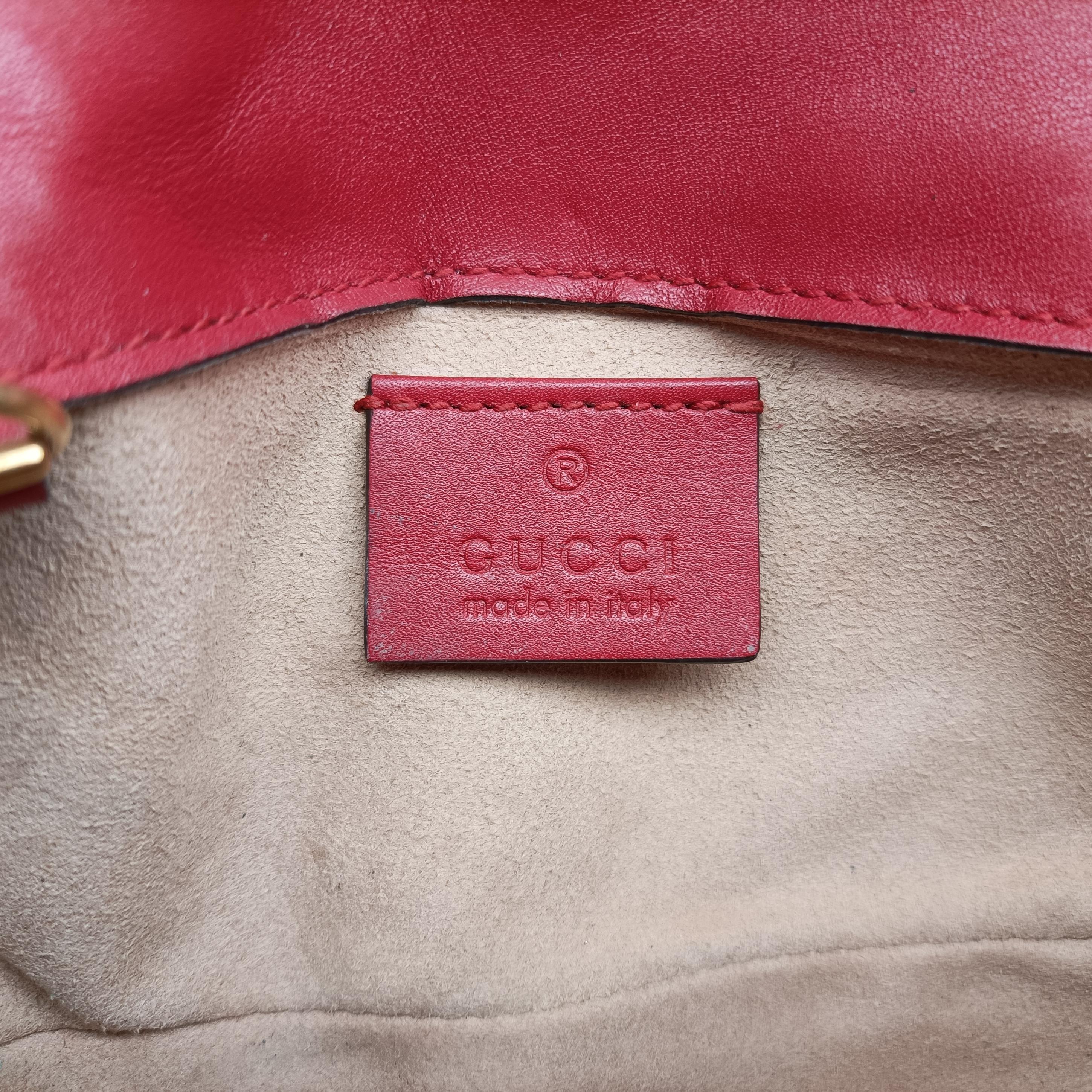 Pre-owned Gucci GG Marmont Red Leather 476433 shoulderbag | stylenewstar