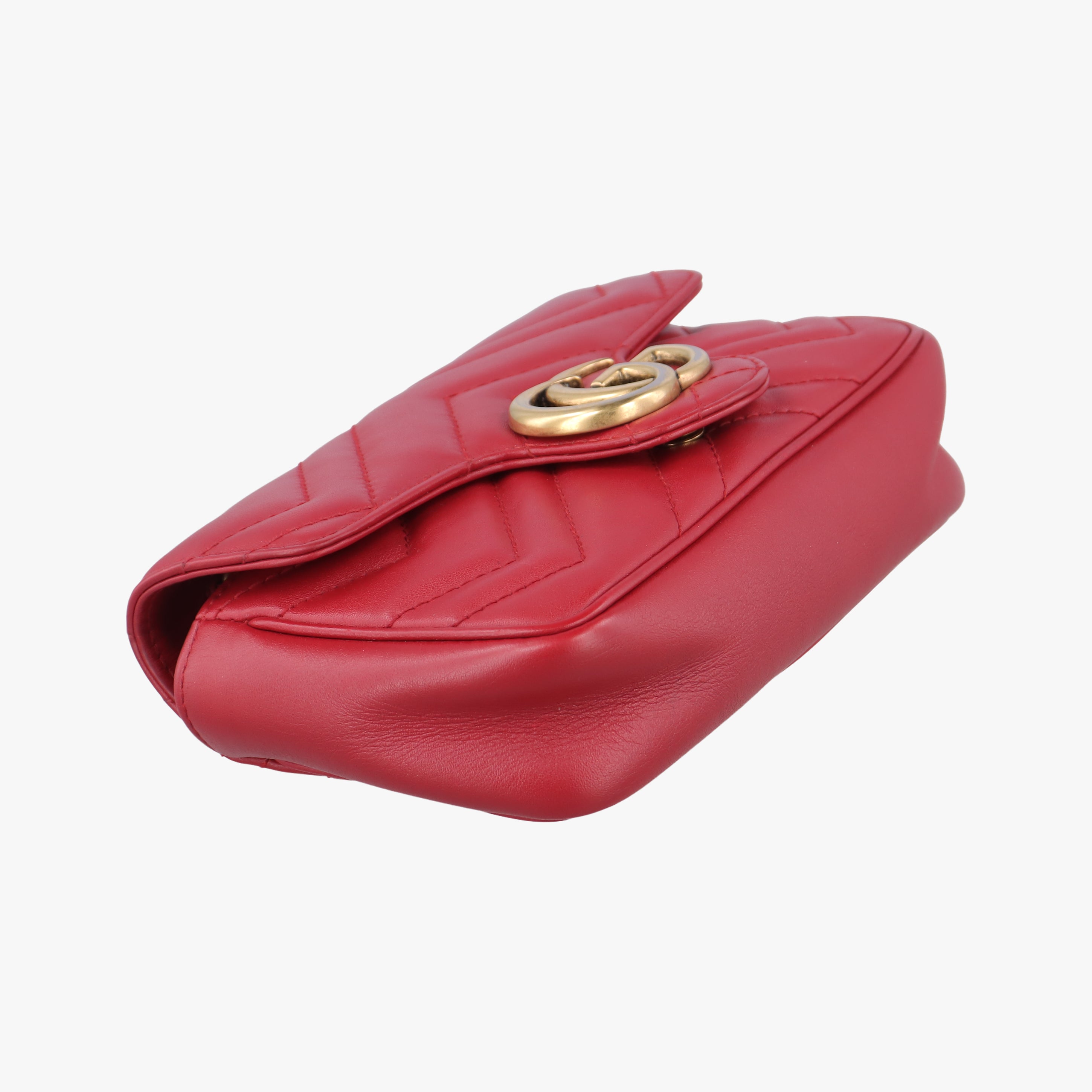 Pre-owned Gucci GG Marmont Red Leather 476433 shoulderbag | stylenewstar