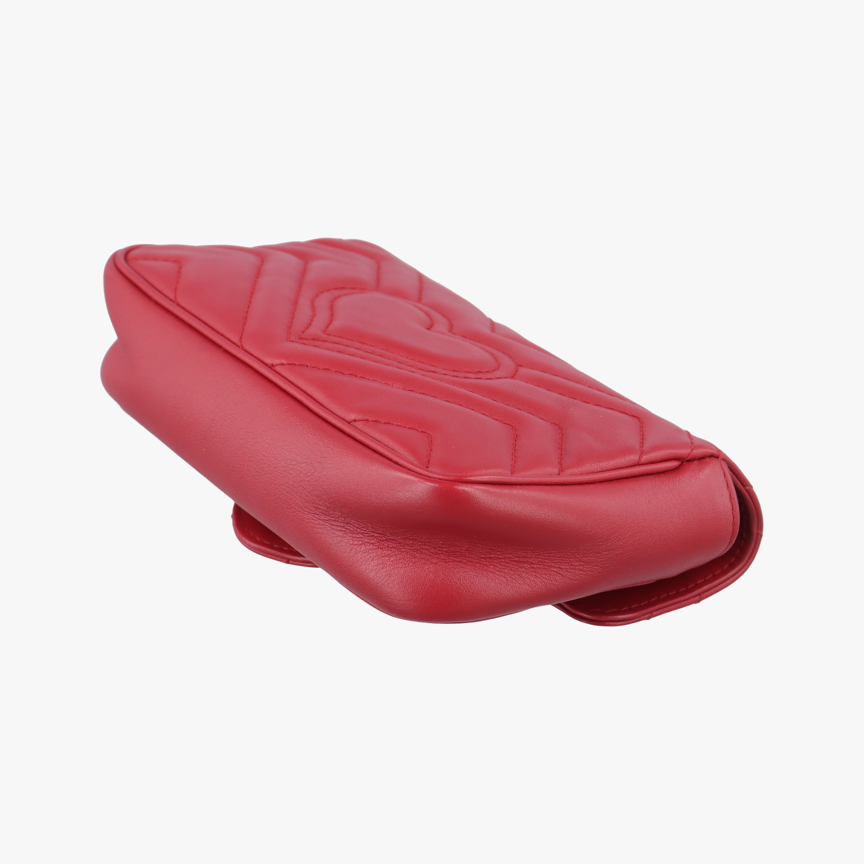 Pre-owned Gucci GG Marmont Red Leather 476433 shoulderbag | stylenewstar