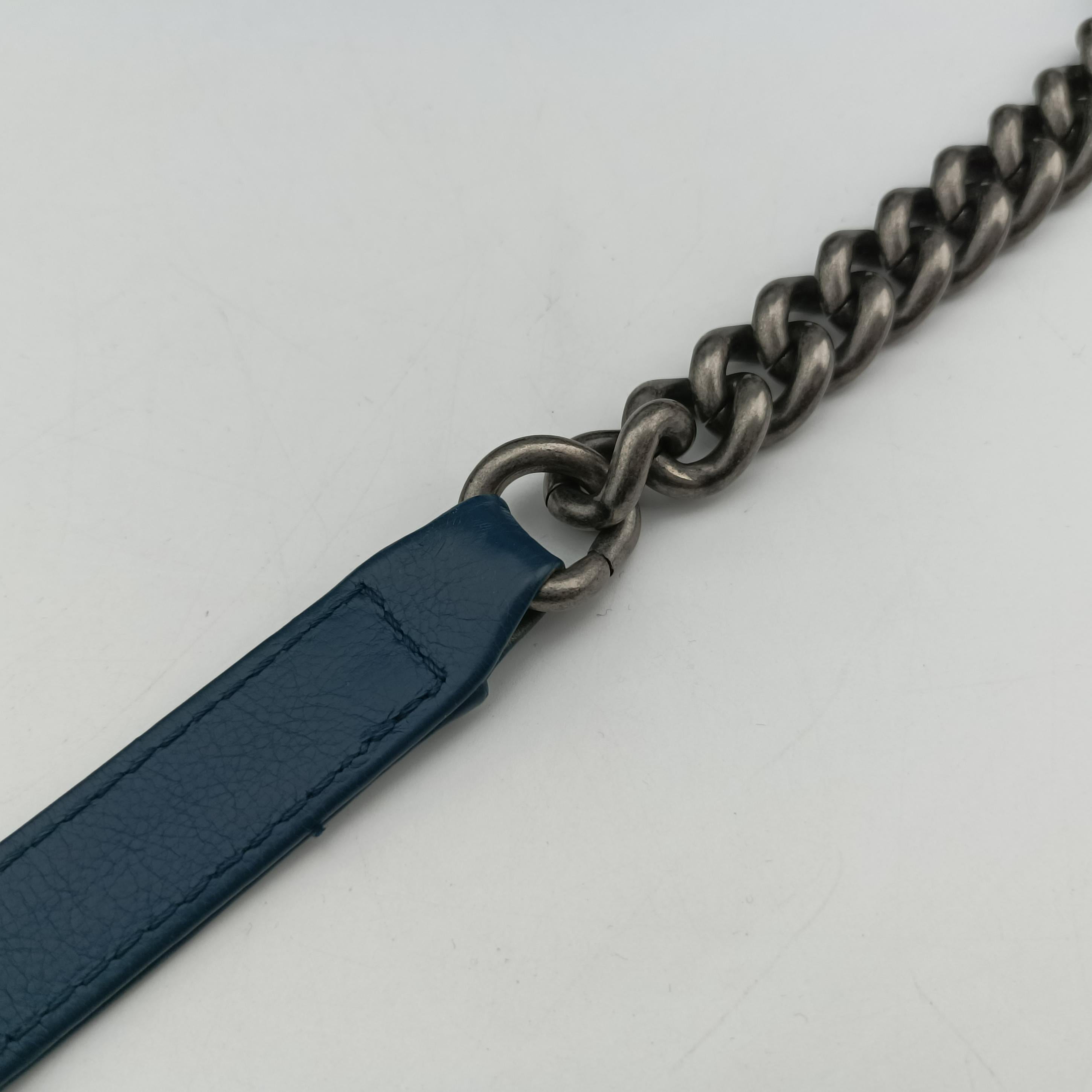 Pre-owned Chanel BOY CHANEL Blue leather A67948 shoulderbag | stylenewstar