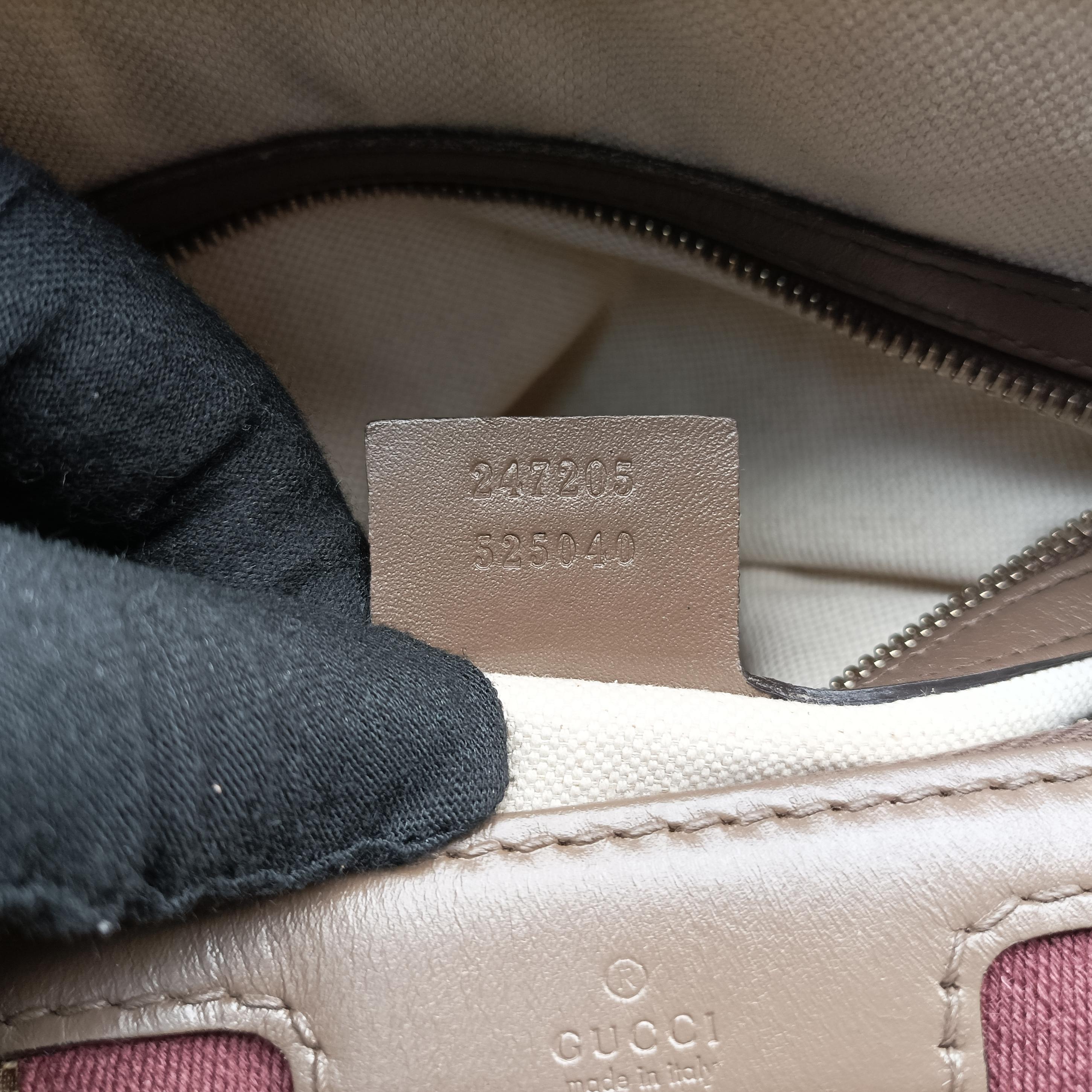 Vintage Gucci Sherry Line Beige x red x Brown canvas x leather 247205 shoulderbag | stylenewstar