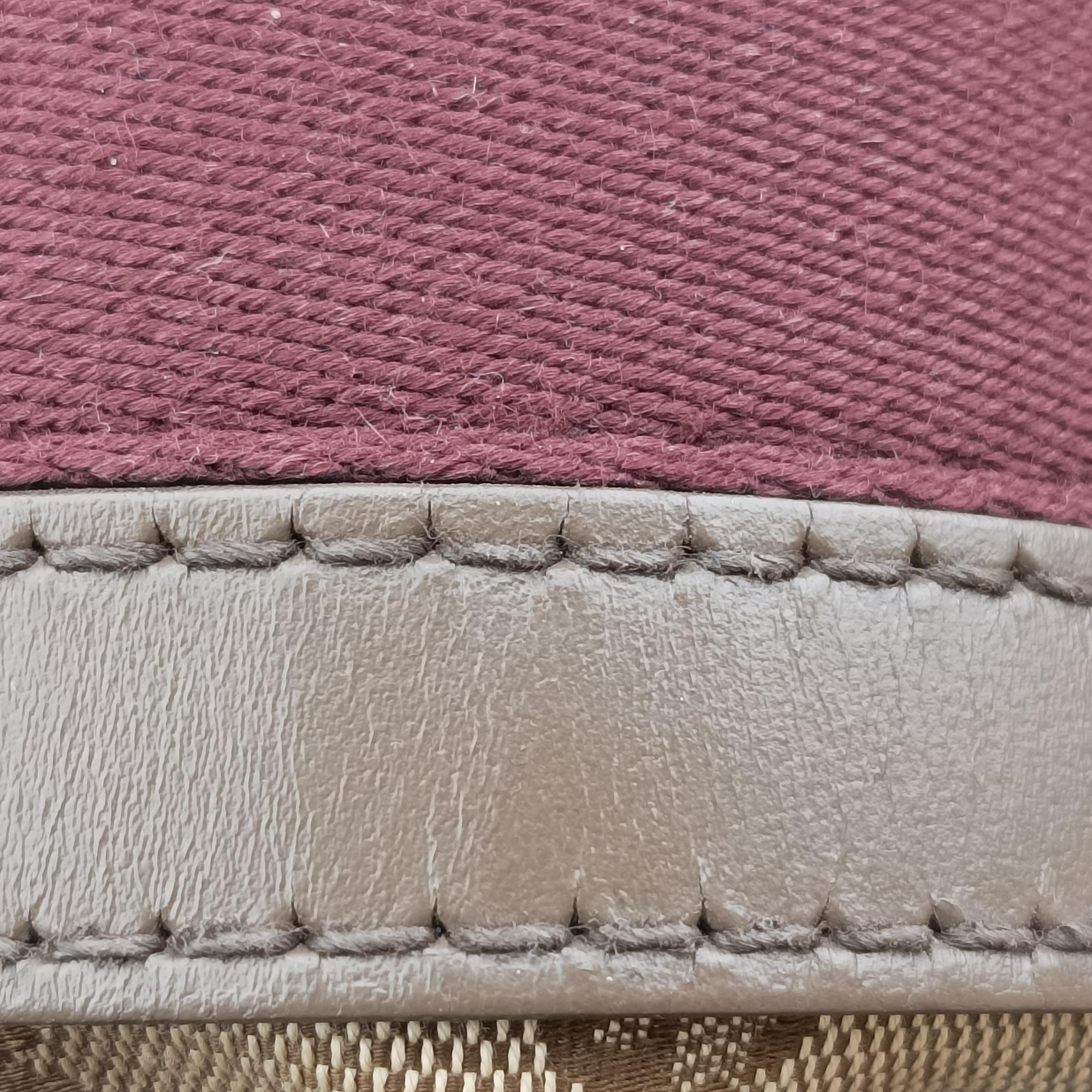 Vintage Gucci Sherry Line Beige x red x Brown canvas x leather 247205 shoulderbag | stylenewstar