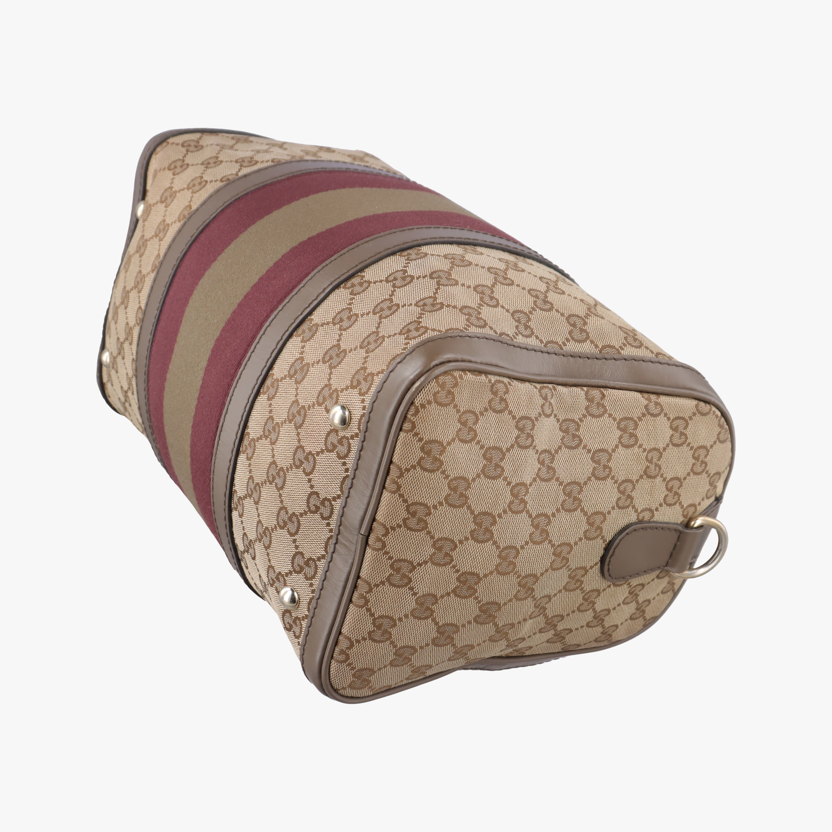 Vintage Gucci Sherry Line Beige x red x Brown canvas x leather 247205 shoulderbag | stylenewstar