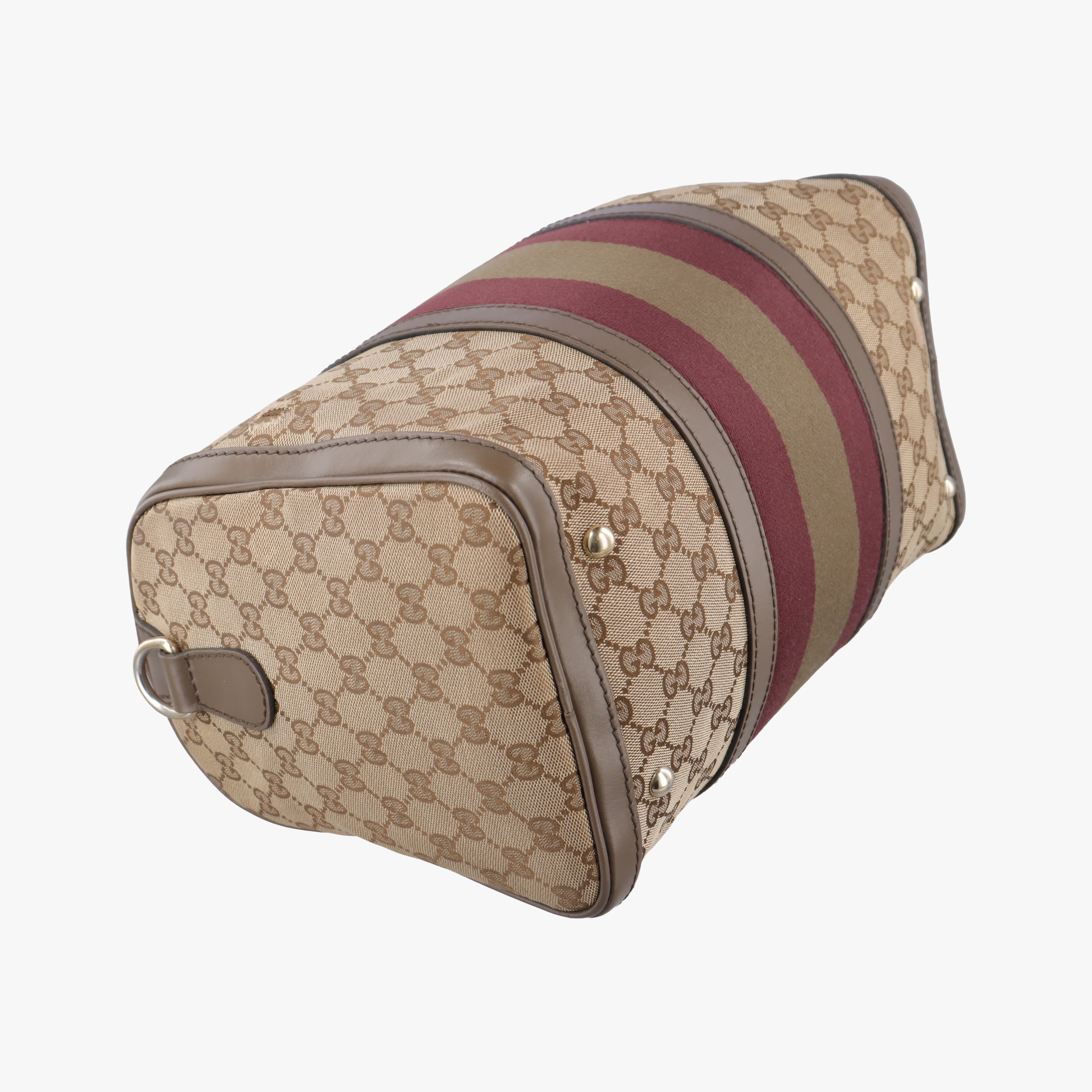 Vintage Gucci Sherry Line Beige x red x Brown canvas x leather 247205 shoulderbag | stylenewstar