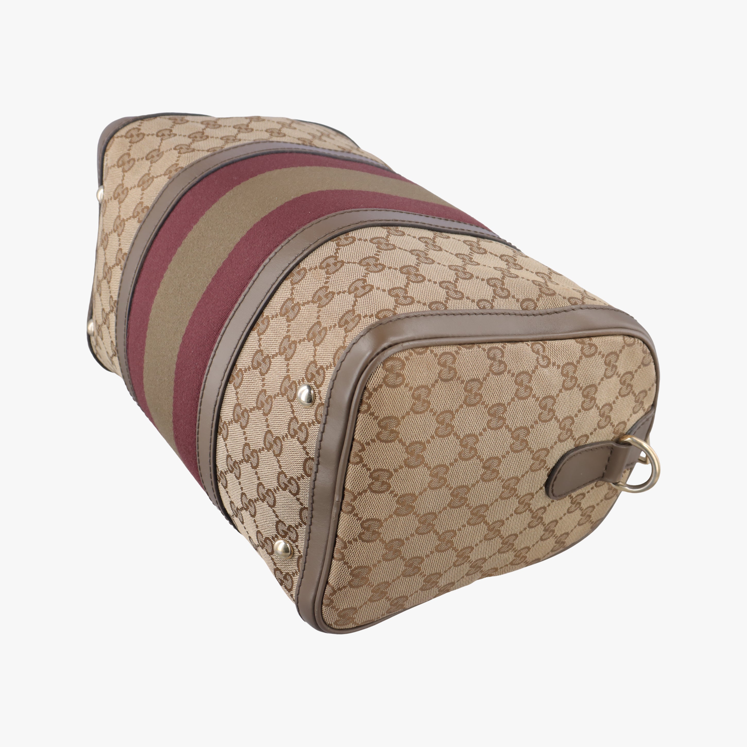 Vintage Gucci Sherry Line Beige x red x Brown canvas x leather 247205 shoulderbag | stylenewstar