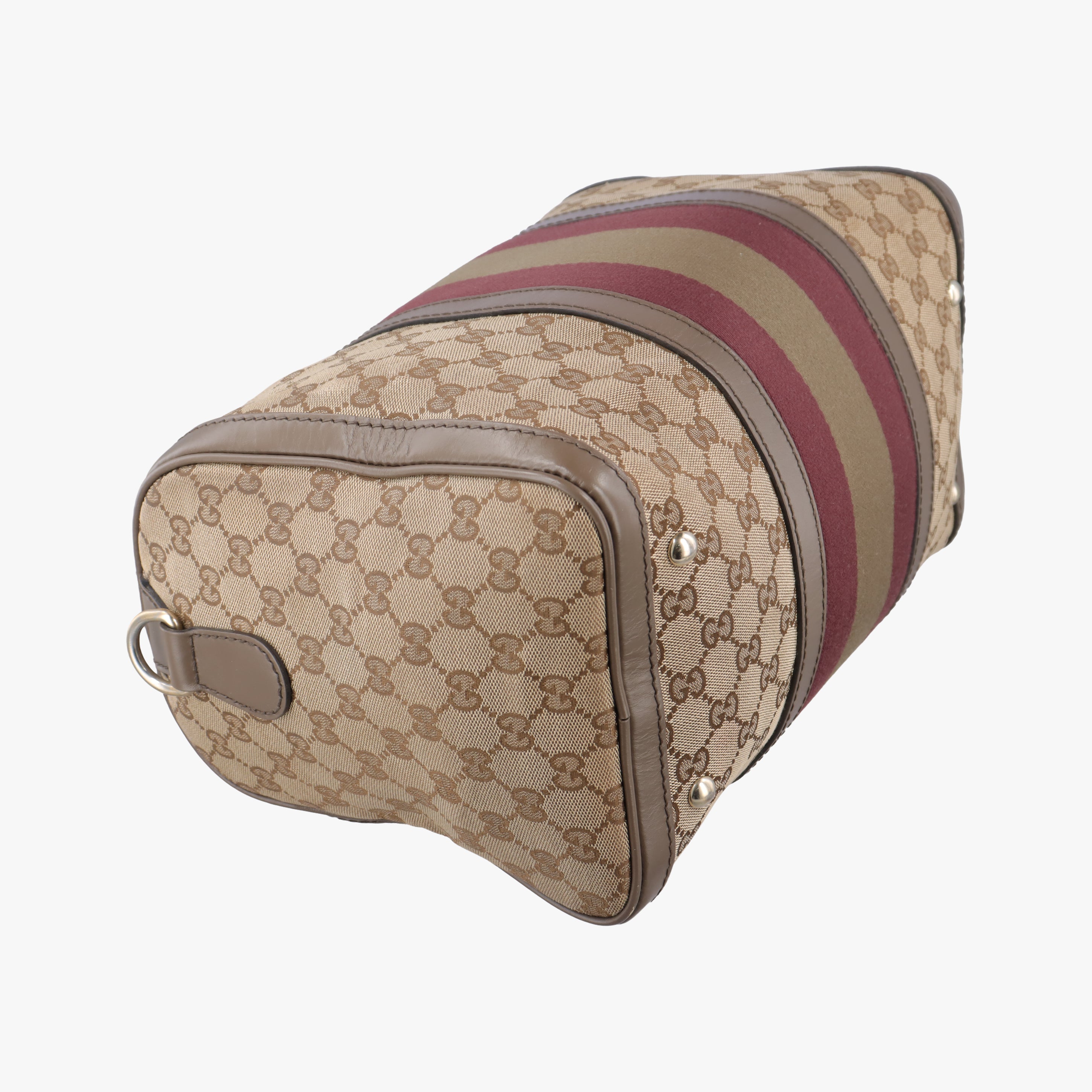 Vintage Gucci Sherry Line Beige x red x Brown canvas x leather 247205 shoulderbag | stylenewstar