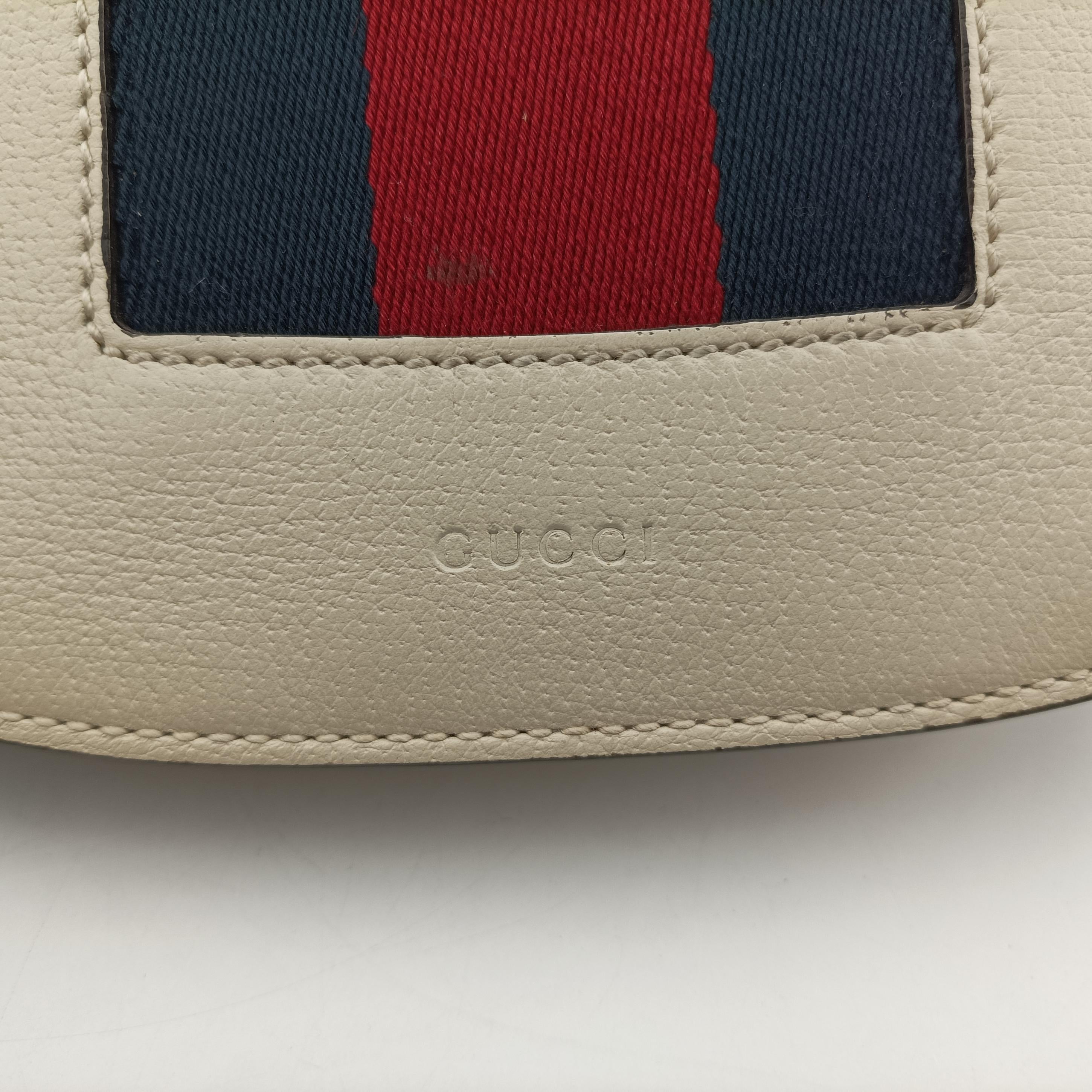 Pre-owned Gucci Web Stripe Butterfly Totem White×multicolor Leather 505388 shoulderbag | stylenewstar