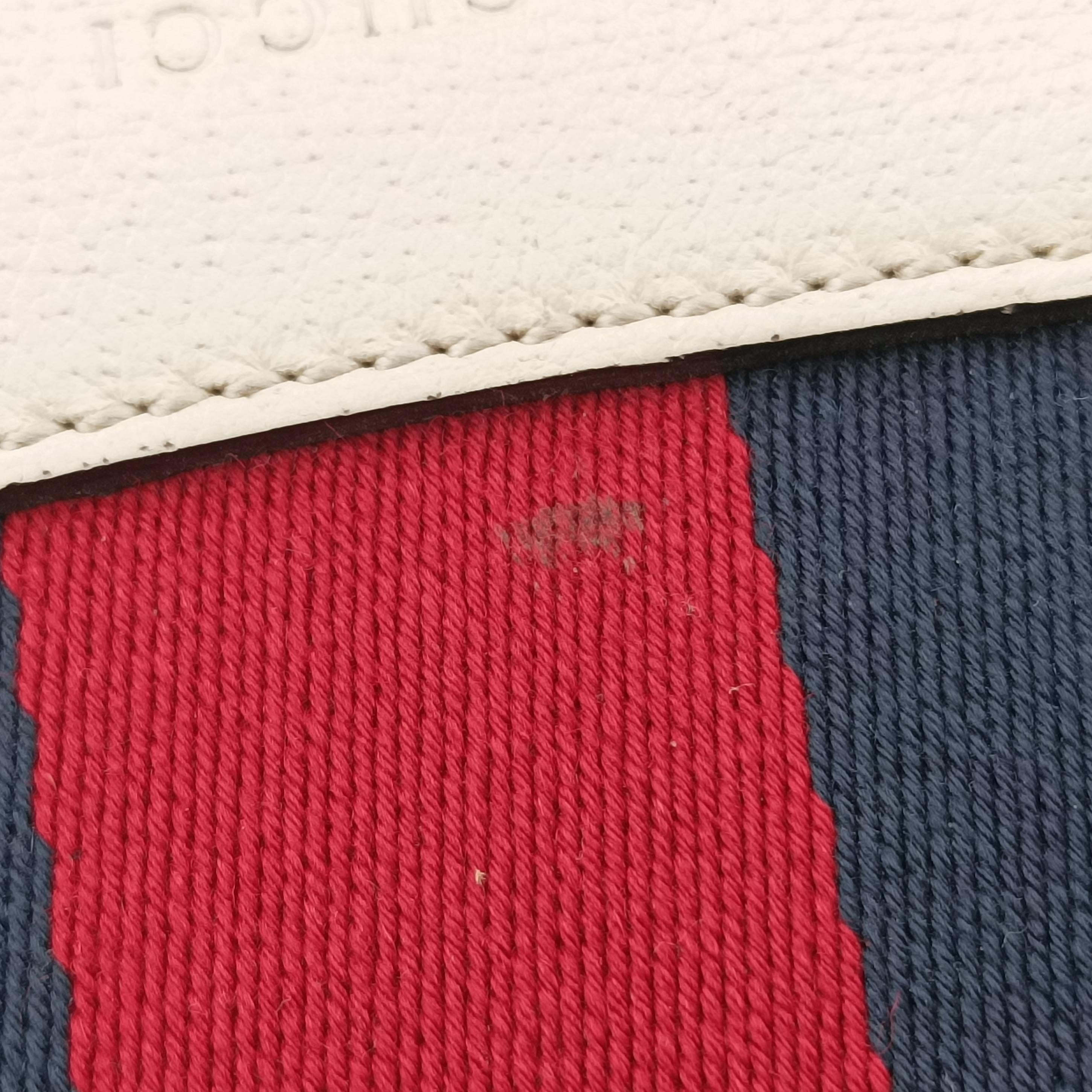 Pre-owned Gucci Web Stripe Butterfly Totem White×multicolor Leather 505388 shoulderbag | stylenewstar