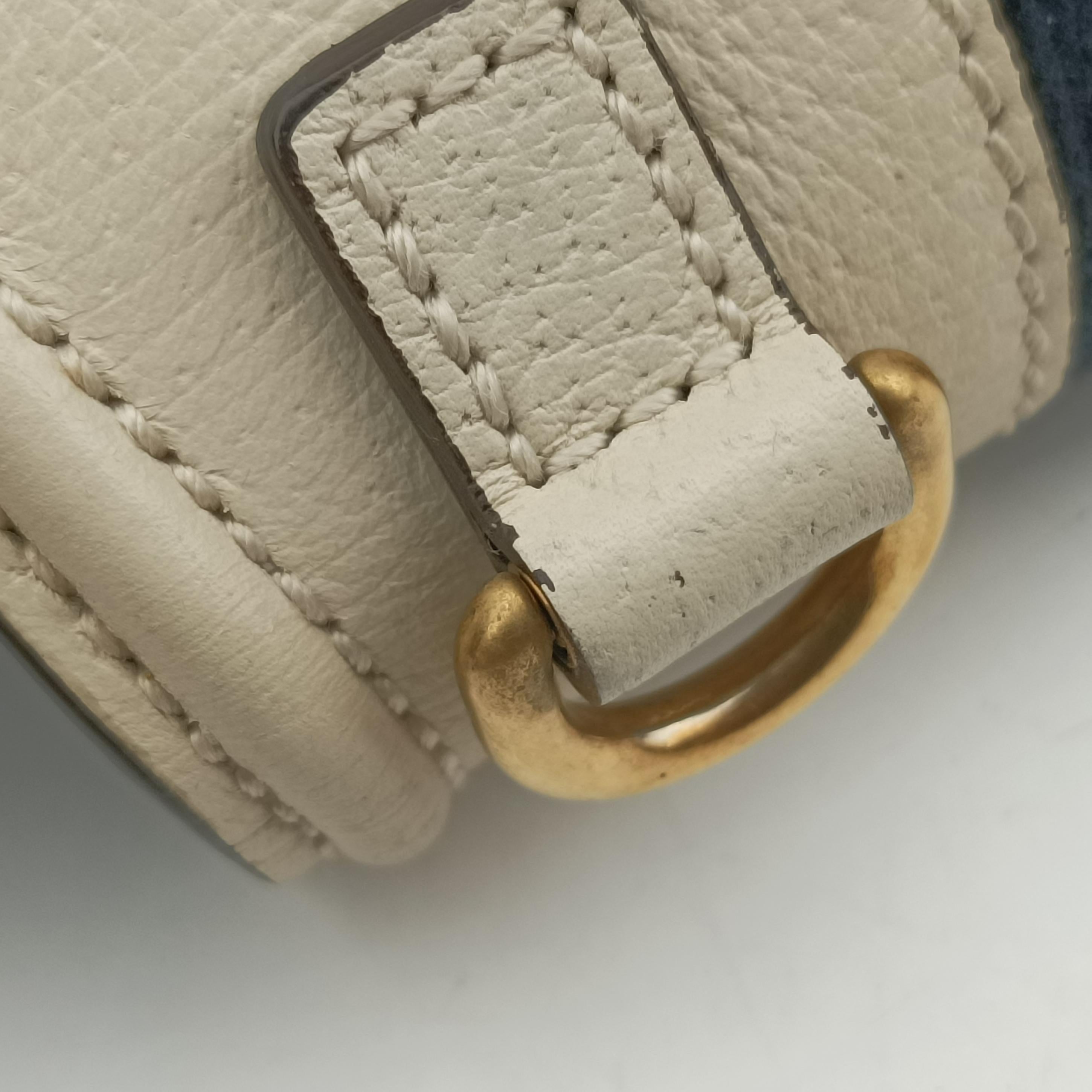 Pre-owned Gucci Web Stripe Butterfly Totem White×multicolor Leather 505388 shoulderbag | stylenewstar