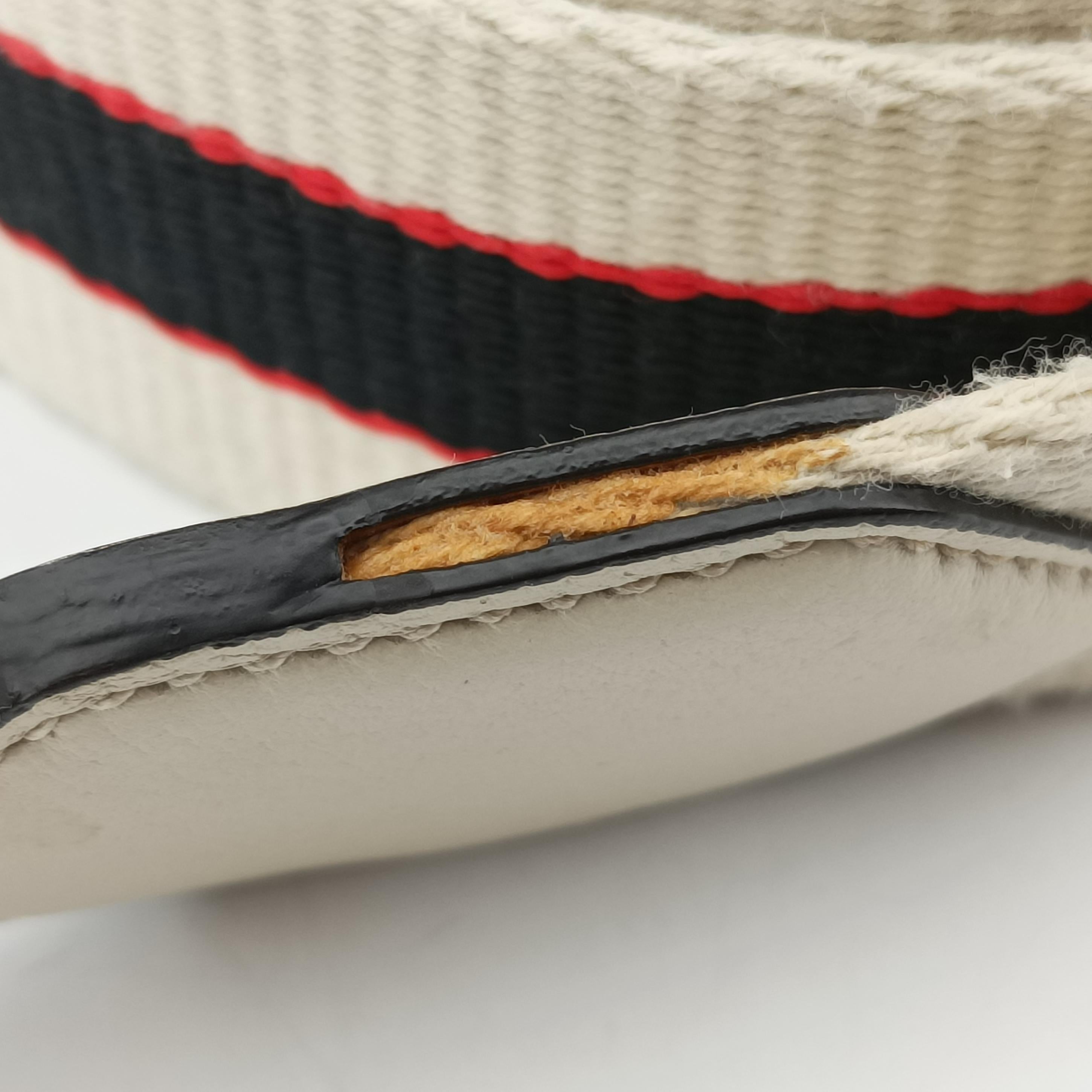 Pre-owned Gucci Web Stripe Butterfly Totem White×multicolor Leather 505388 shoulderbag | stylenewstar