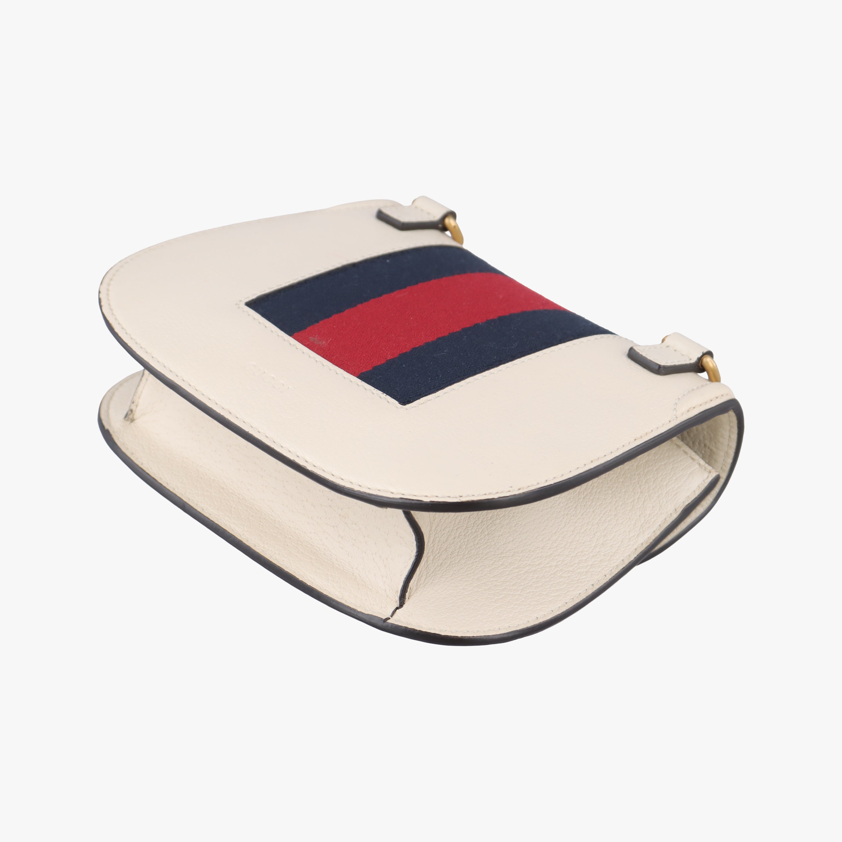 Pre-owned Gucci Web Stripe Butterfly Totem White×multicolor Leather 505388 shoulderbag | stylenewstar